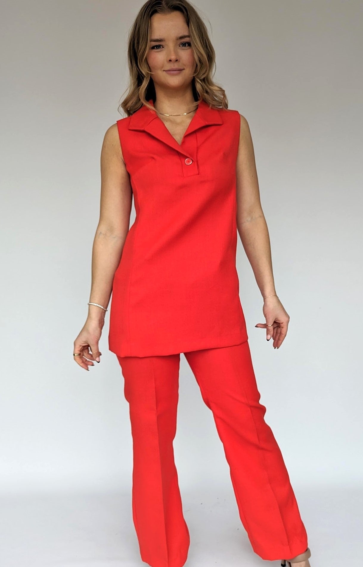 Vintage red two piece suit