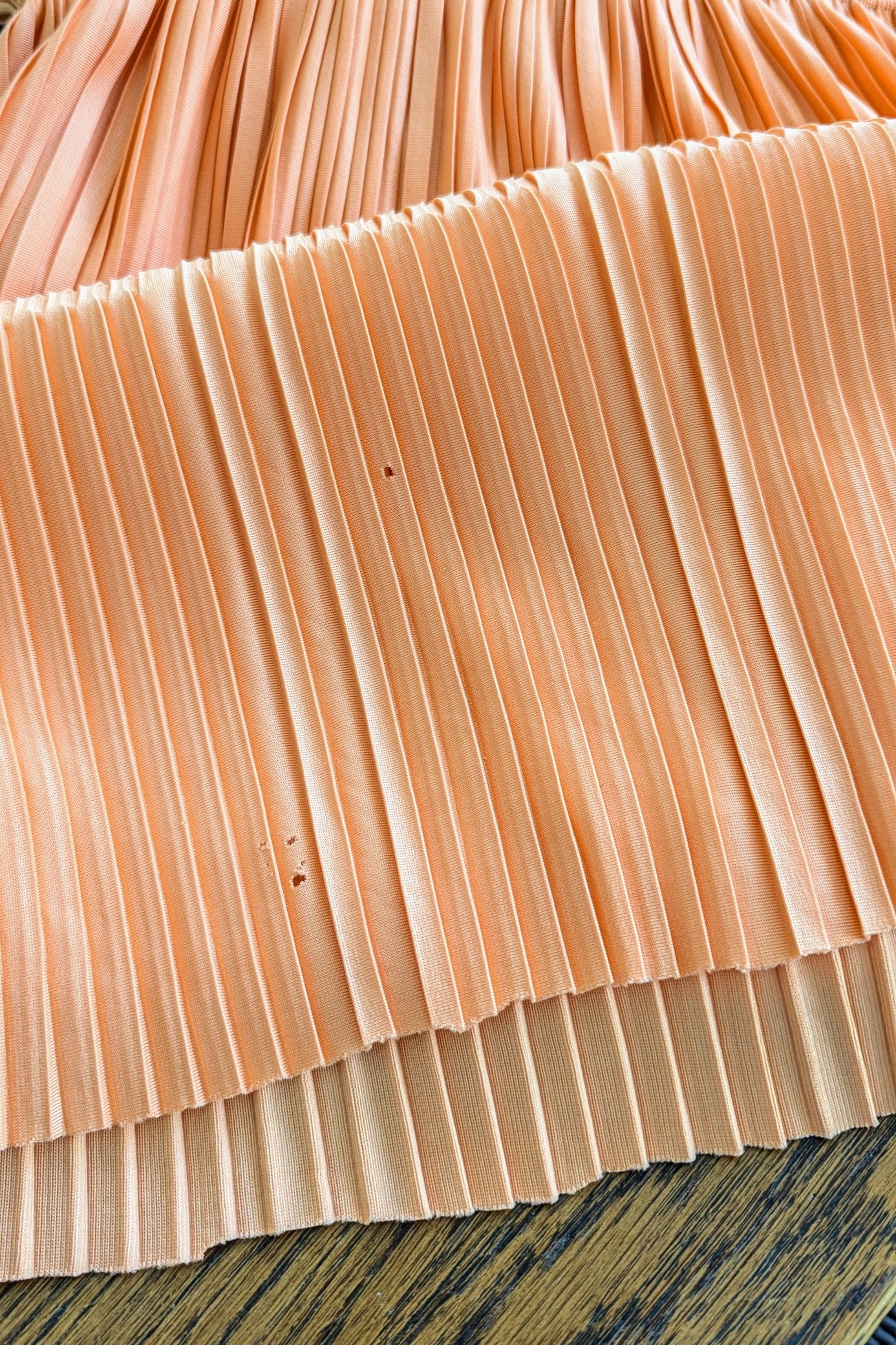 1960s Rembrandt Peach Pleated Day Dress