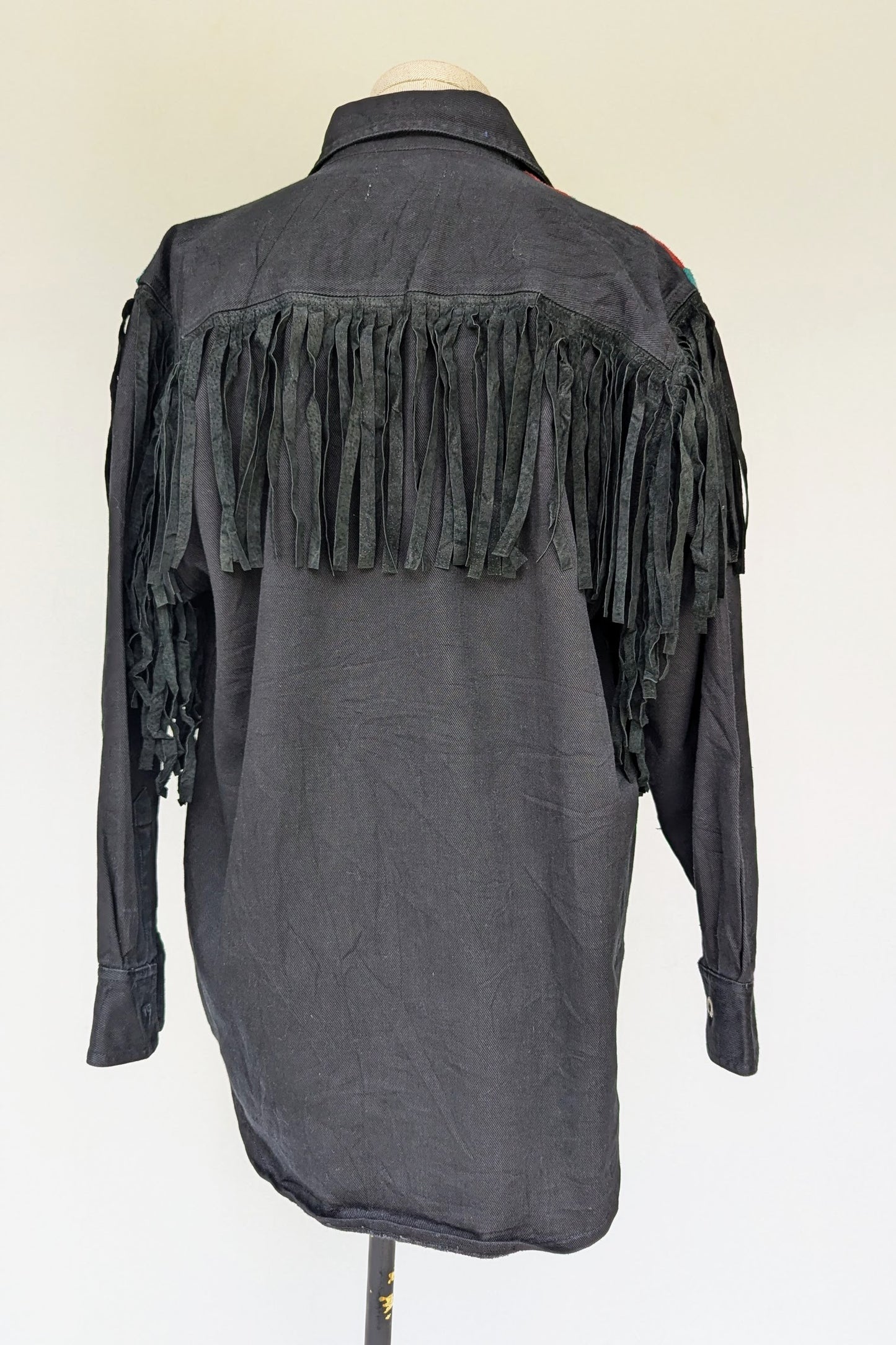 1980's Coloured Suede Patchwork Tassel Shacket