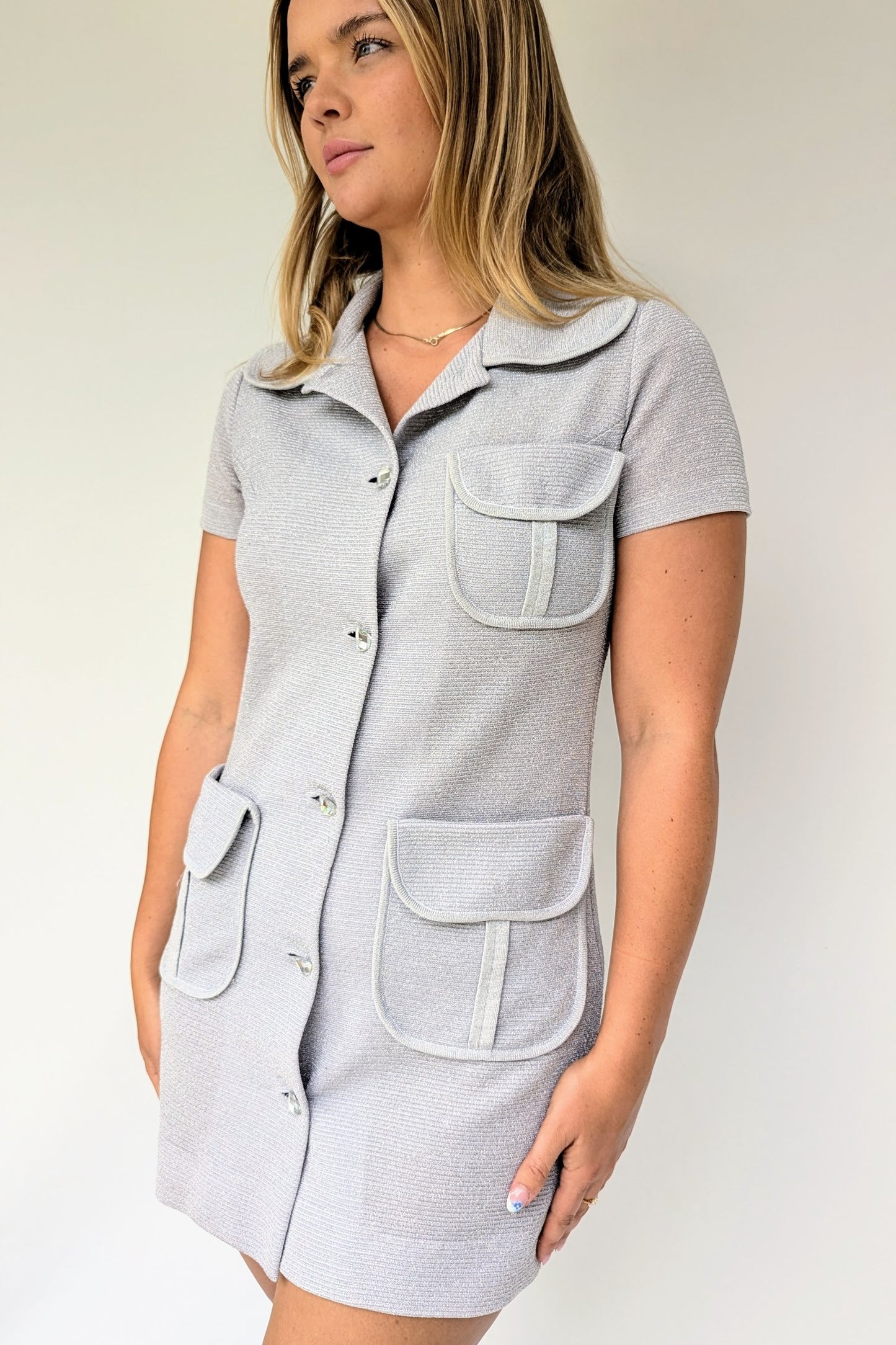 1960's Silver Mini Dress, Louis Feraud at Rembrandt