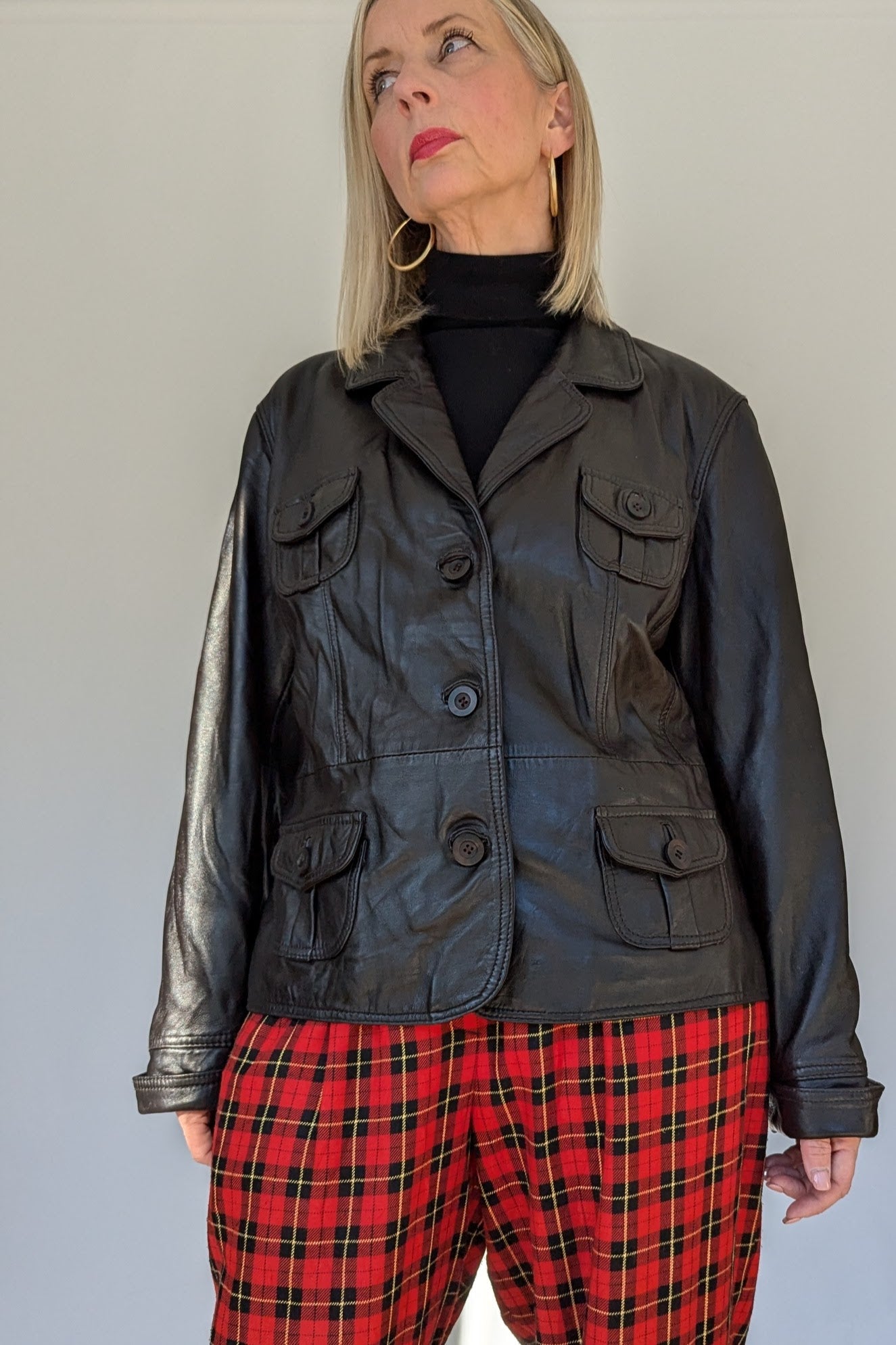 Vintage Leather Blazer Jacket