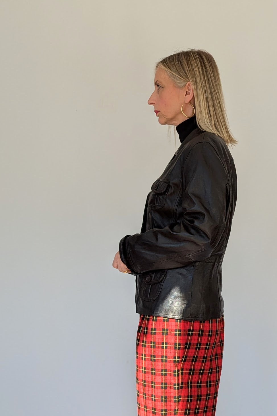 Vintage Leather Blazer Jacket