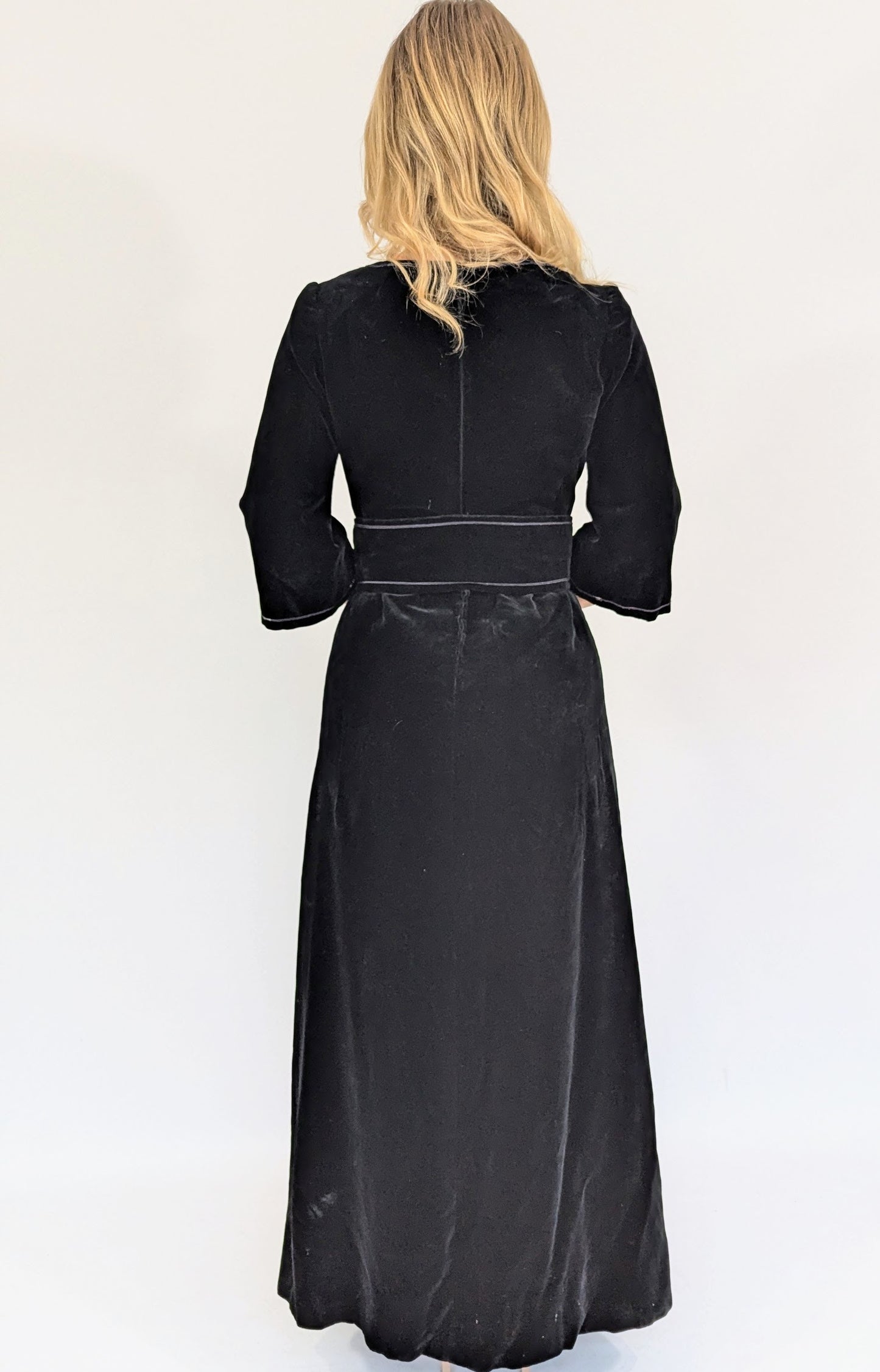 Black Velvet Long Evening Dress