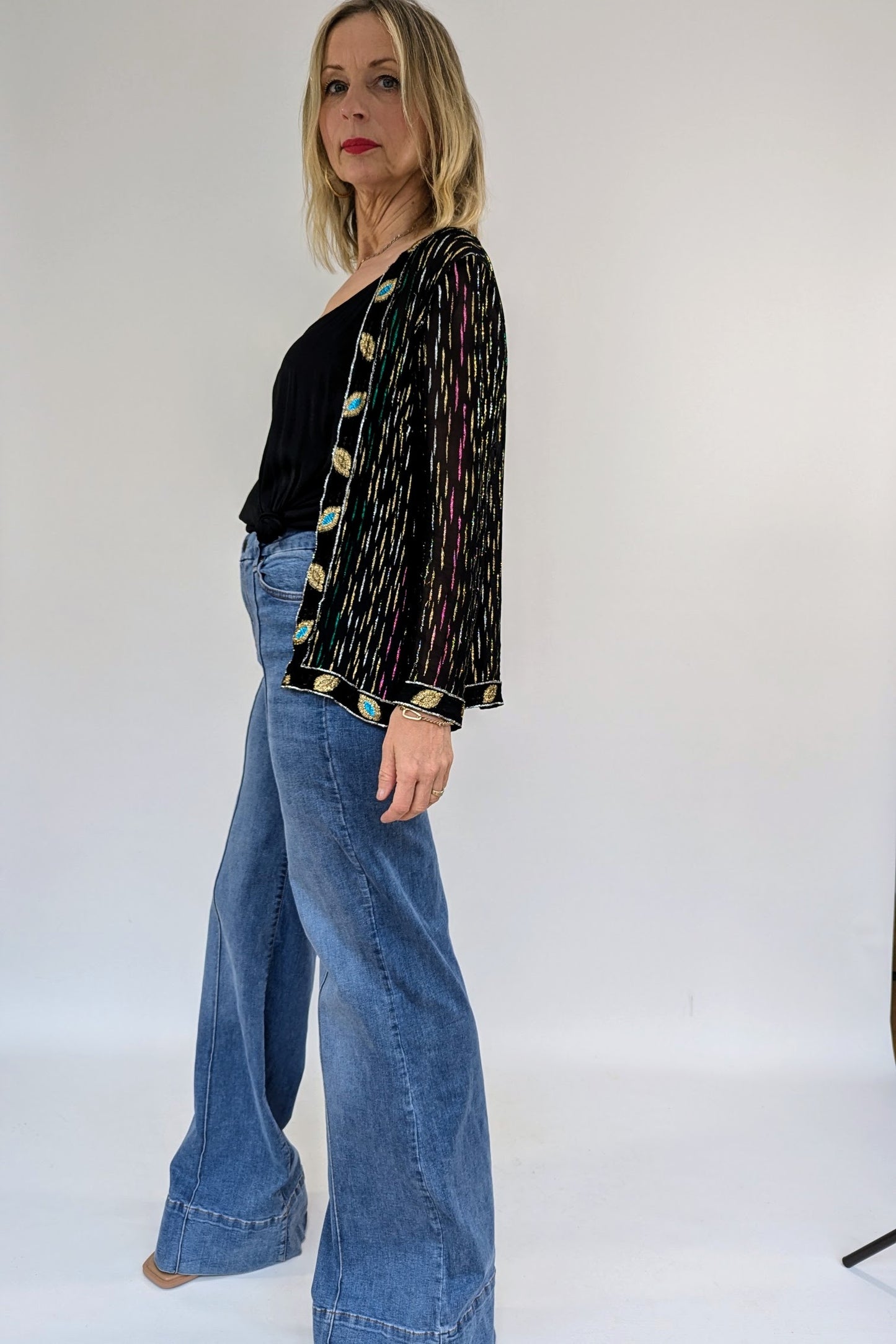 Vintage Frank Usher Metallic Shacket Top