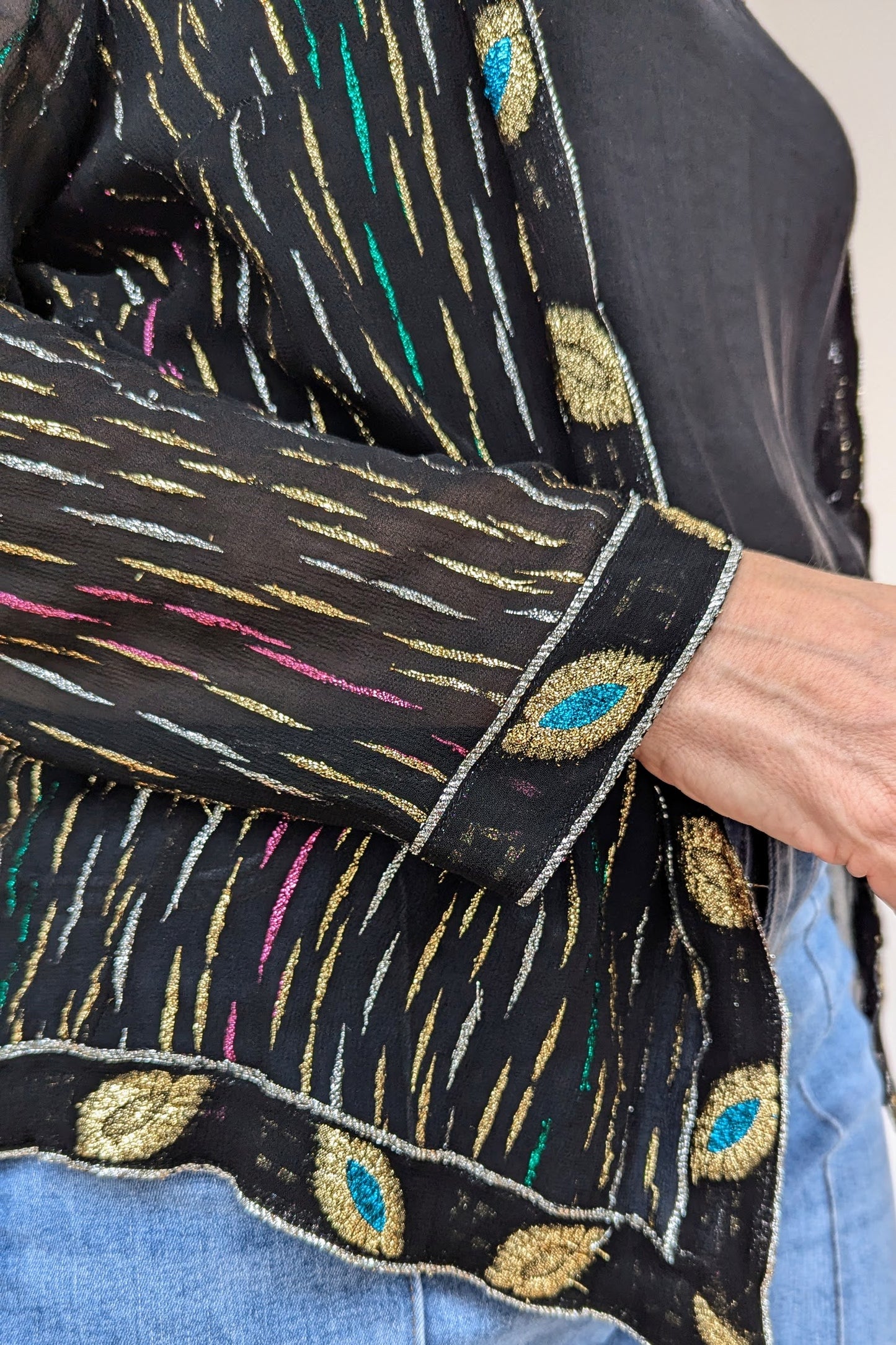 Vintage Frank Usher Metallic Shacket Top