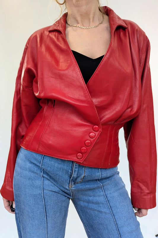 80s Red Leather Jacket