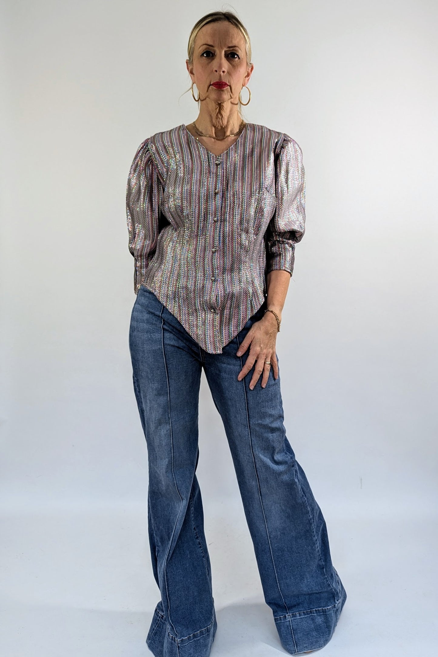 Vintage Woven Metallic Top