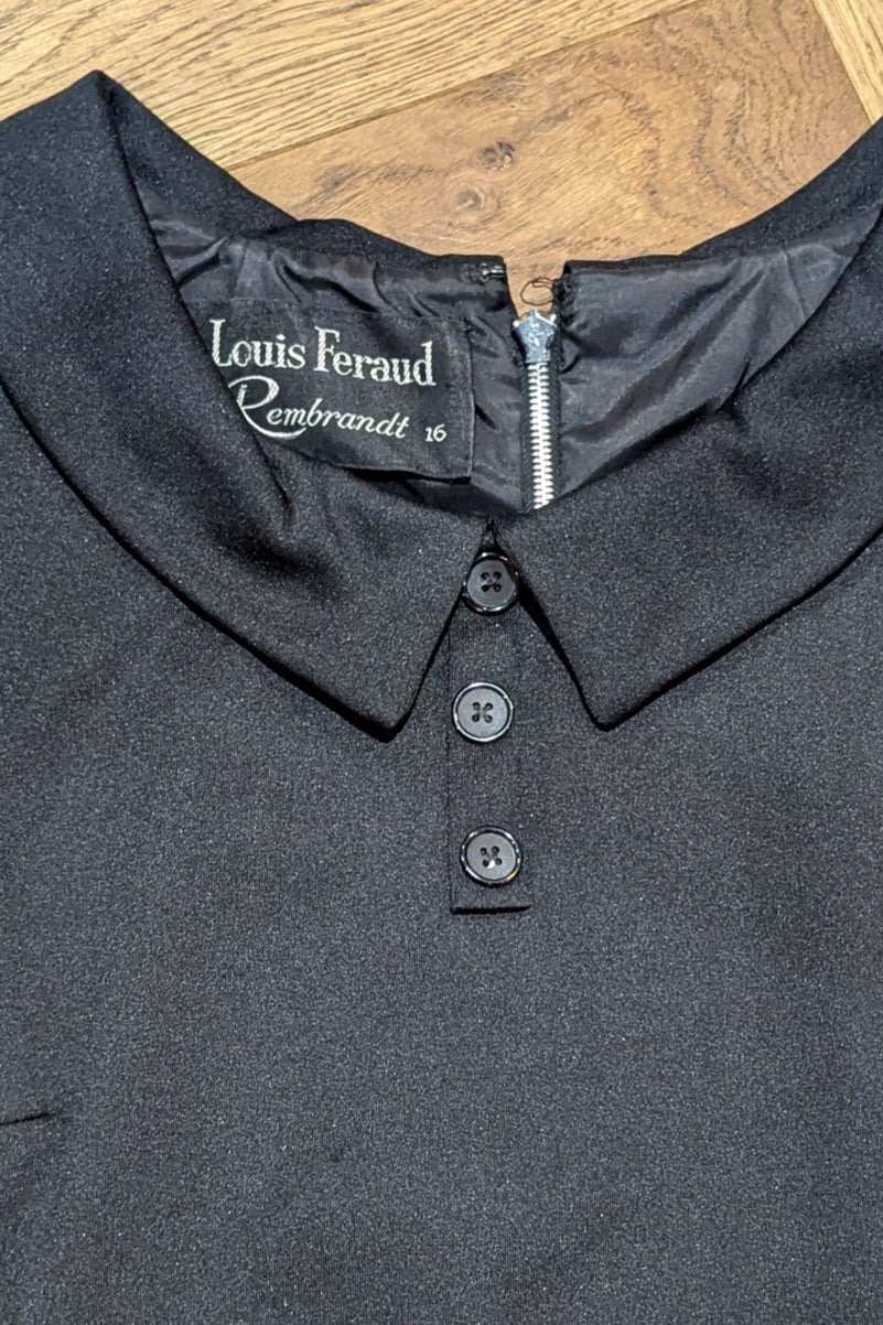 1960s Louis Feraud Black Party Dress