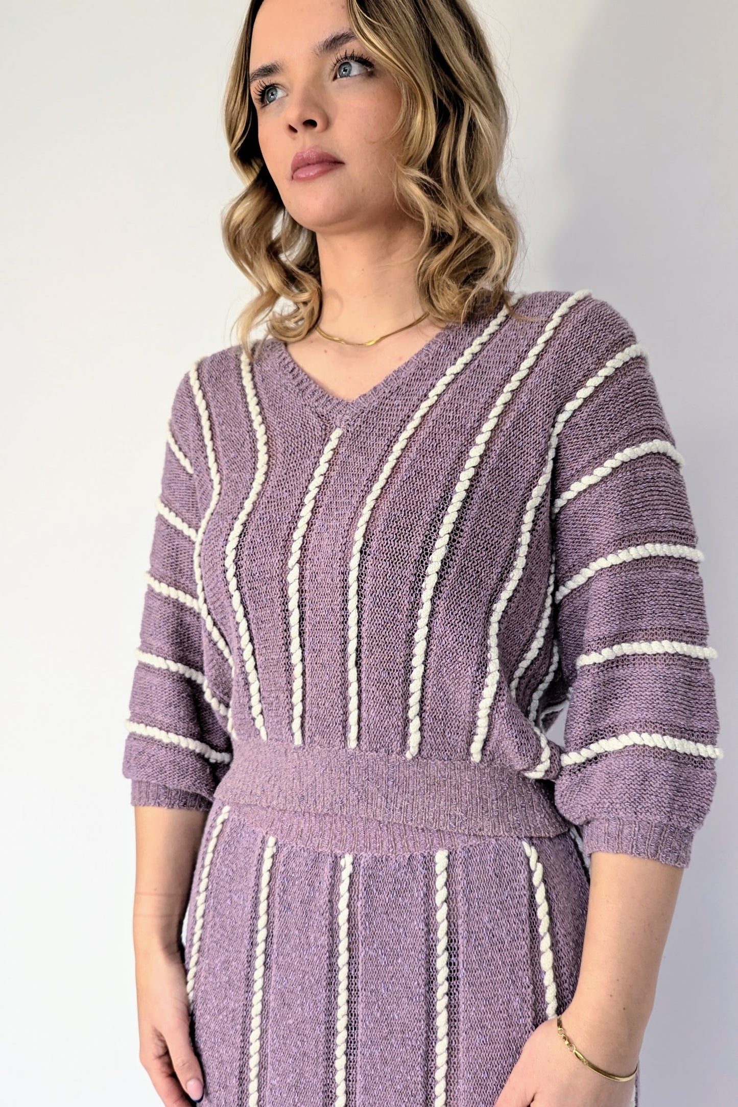 Lilac and White Co-ord Set
