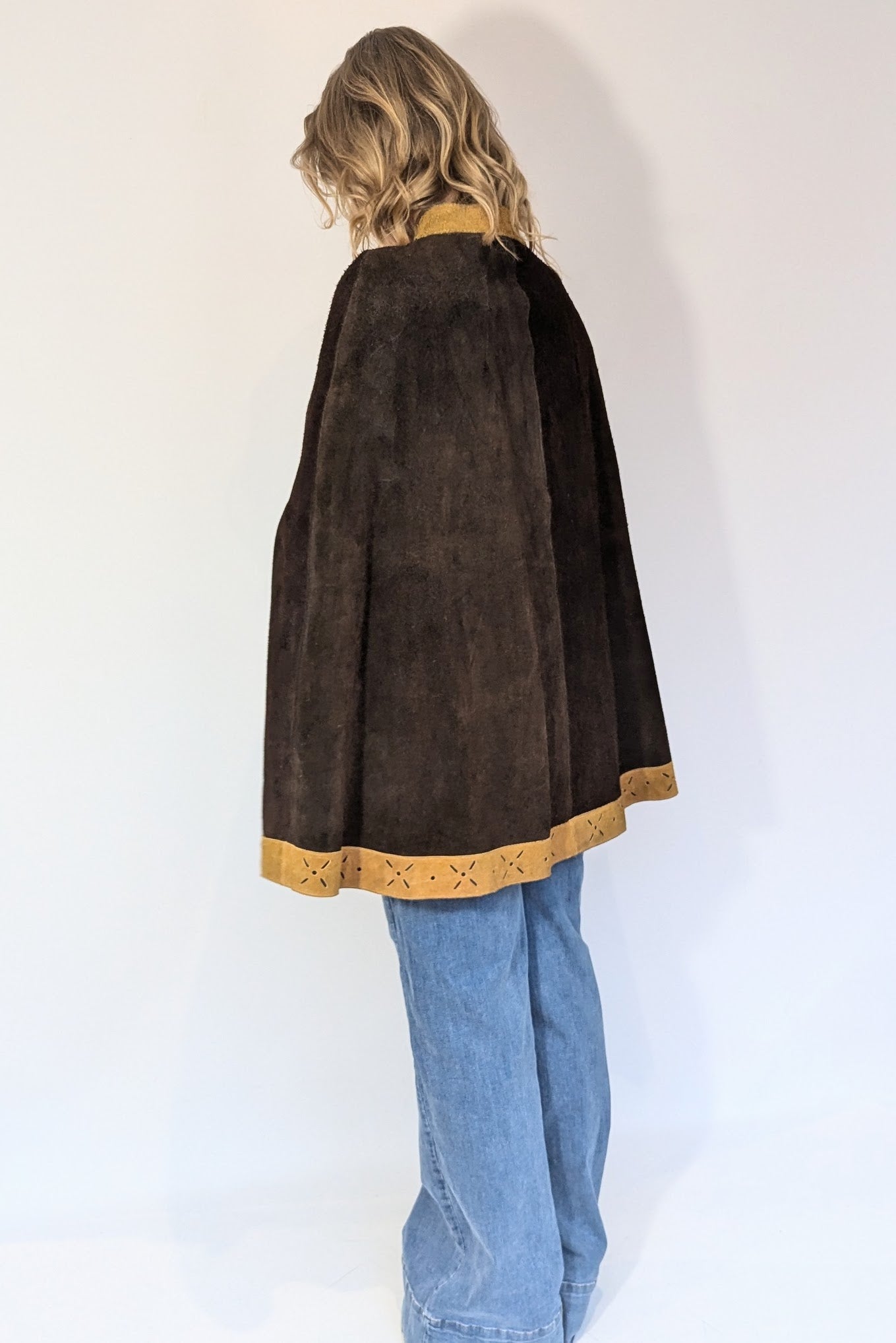 60s Suede Poncho Cape