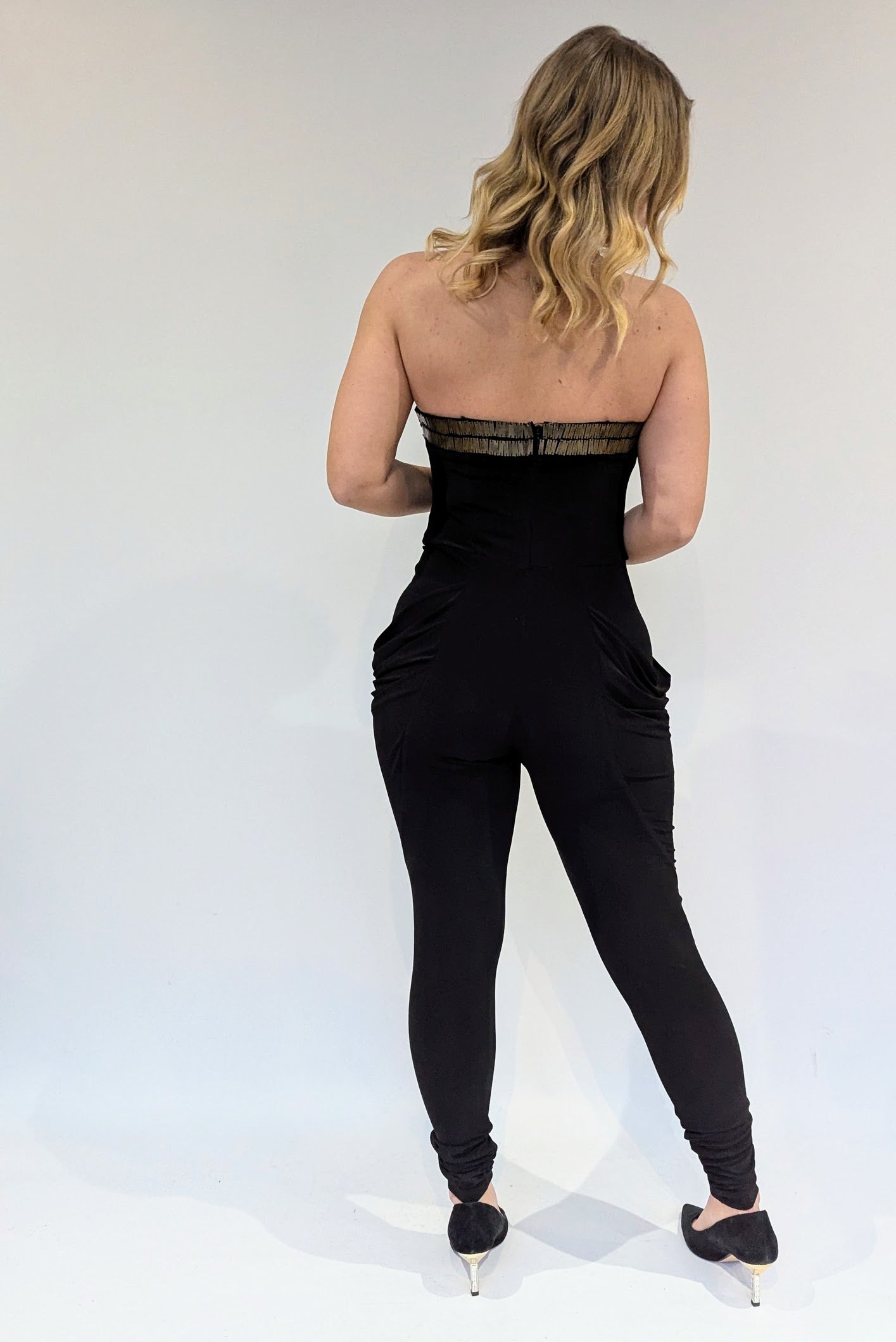 80s Vintage Joseph Ribkoff Strapless Jumpsuit