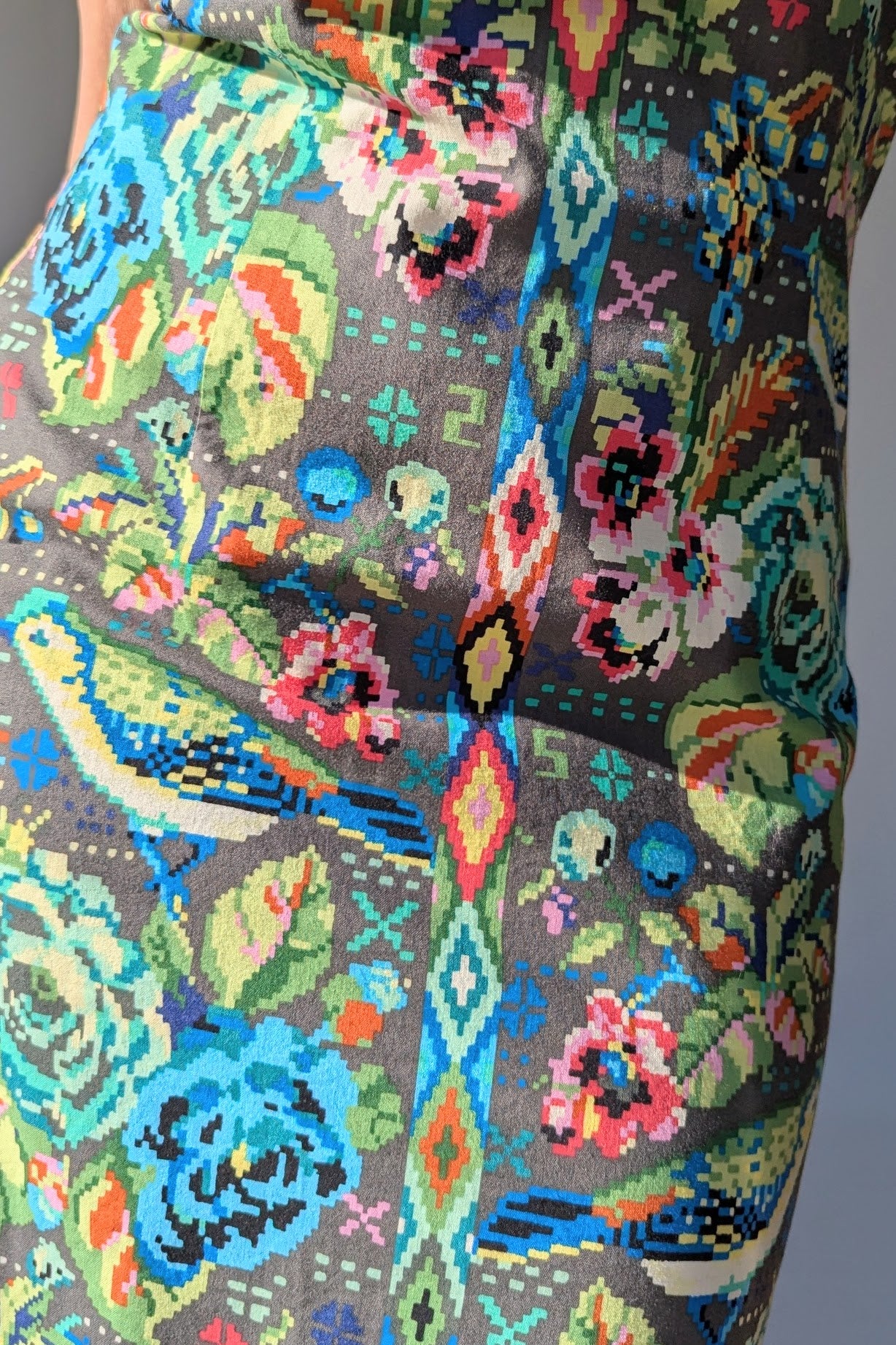 Bird Print Fitted Pencil Dress
