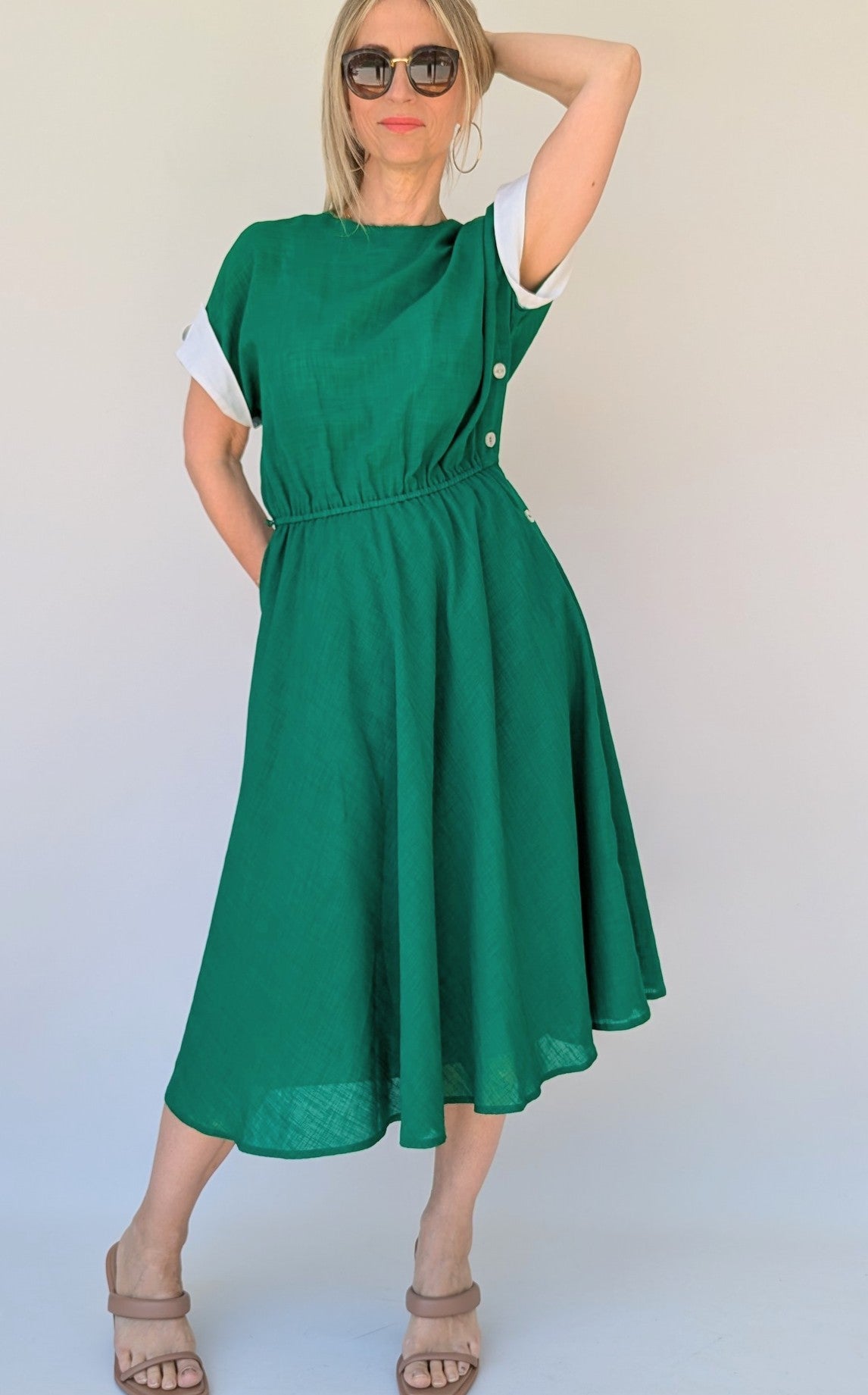 Green Vintage Swing Dress