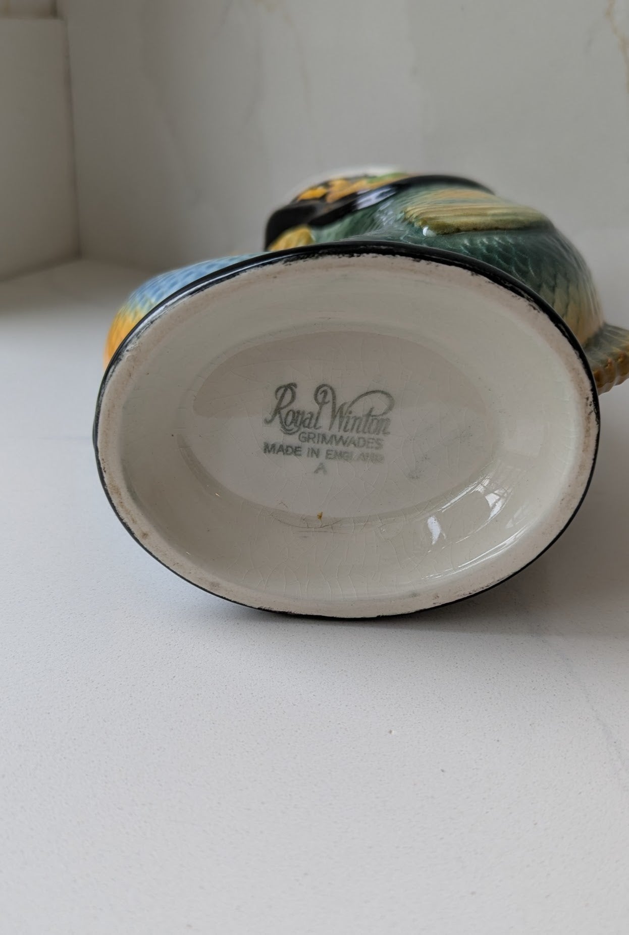 Original Royal Winton Hand Painted Gurgle Jug, Fish Gluggle Jug