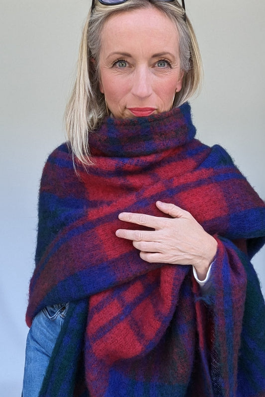 vintage tartan shawl scarf