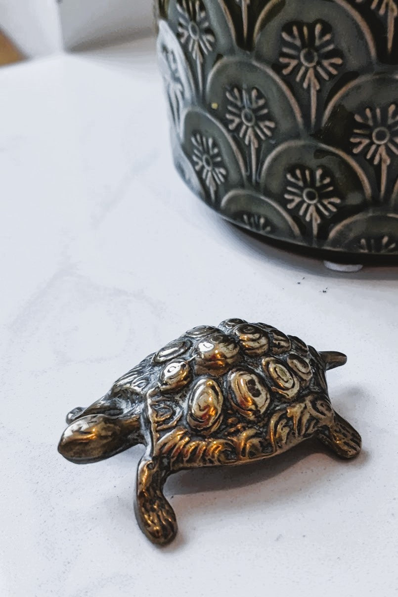 miniature brass tortoise