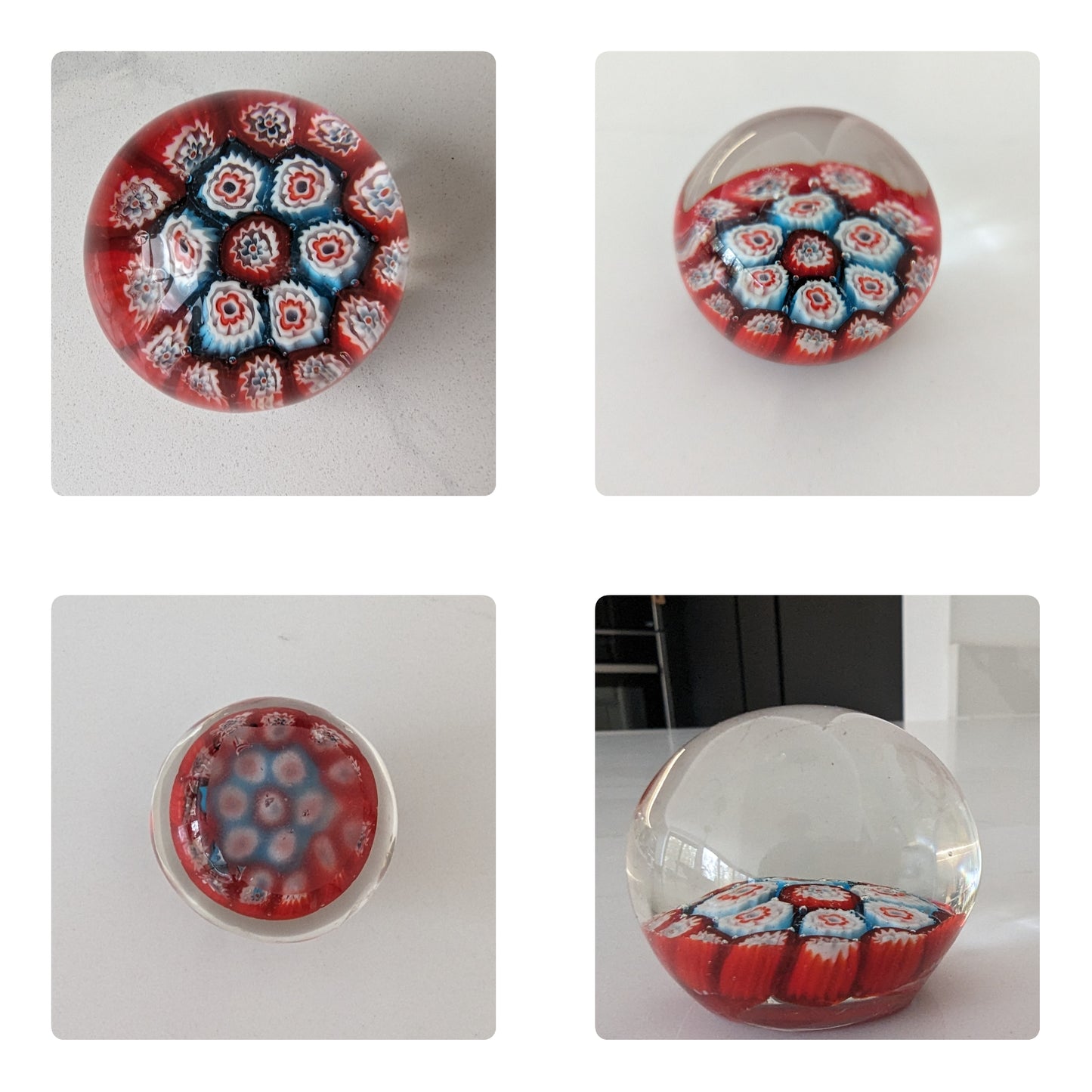 Vintage 1950s Murano Millefiori and Other Glass Paperweights