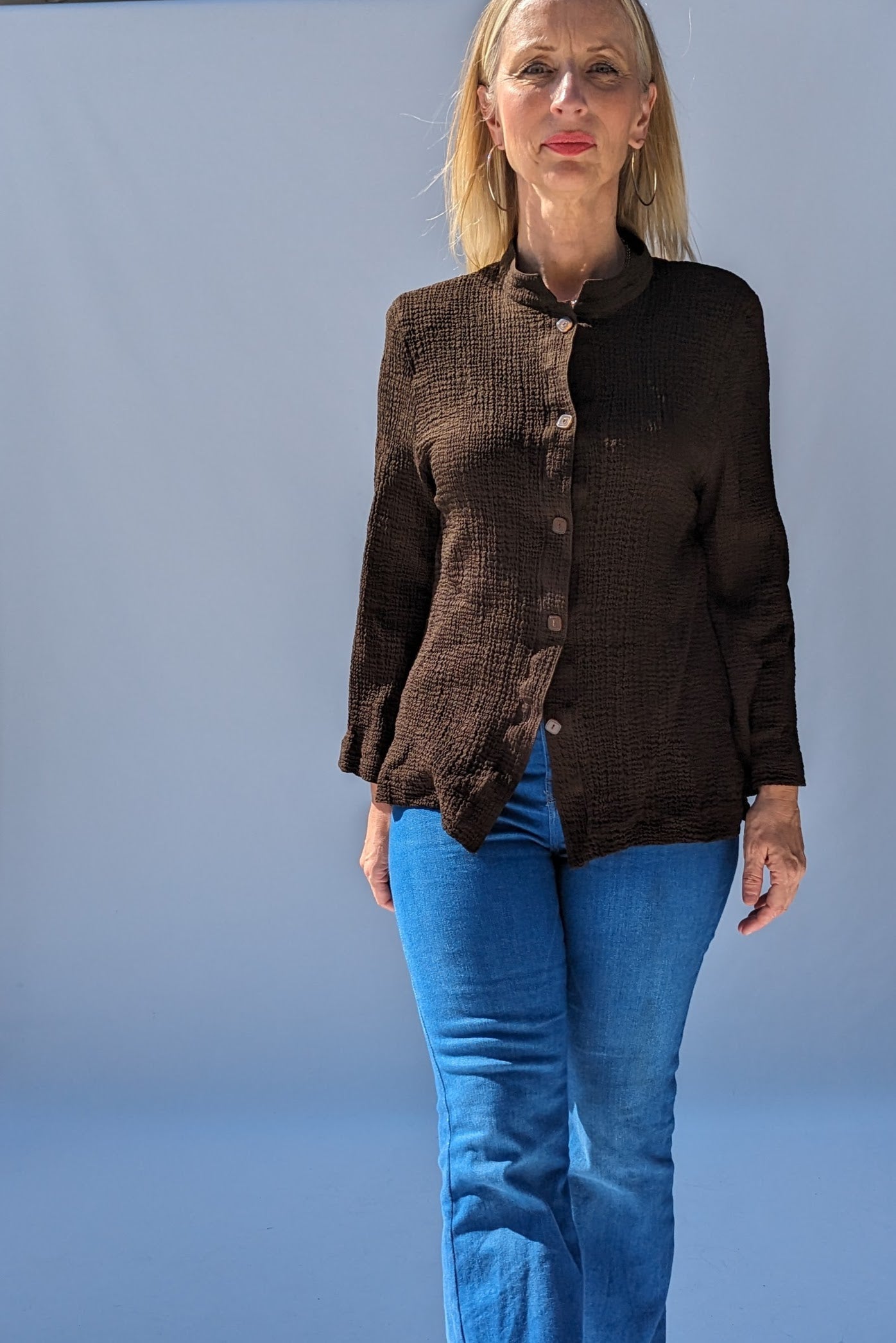 brown jean muir vintage blouse