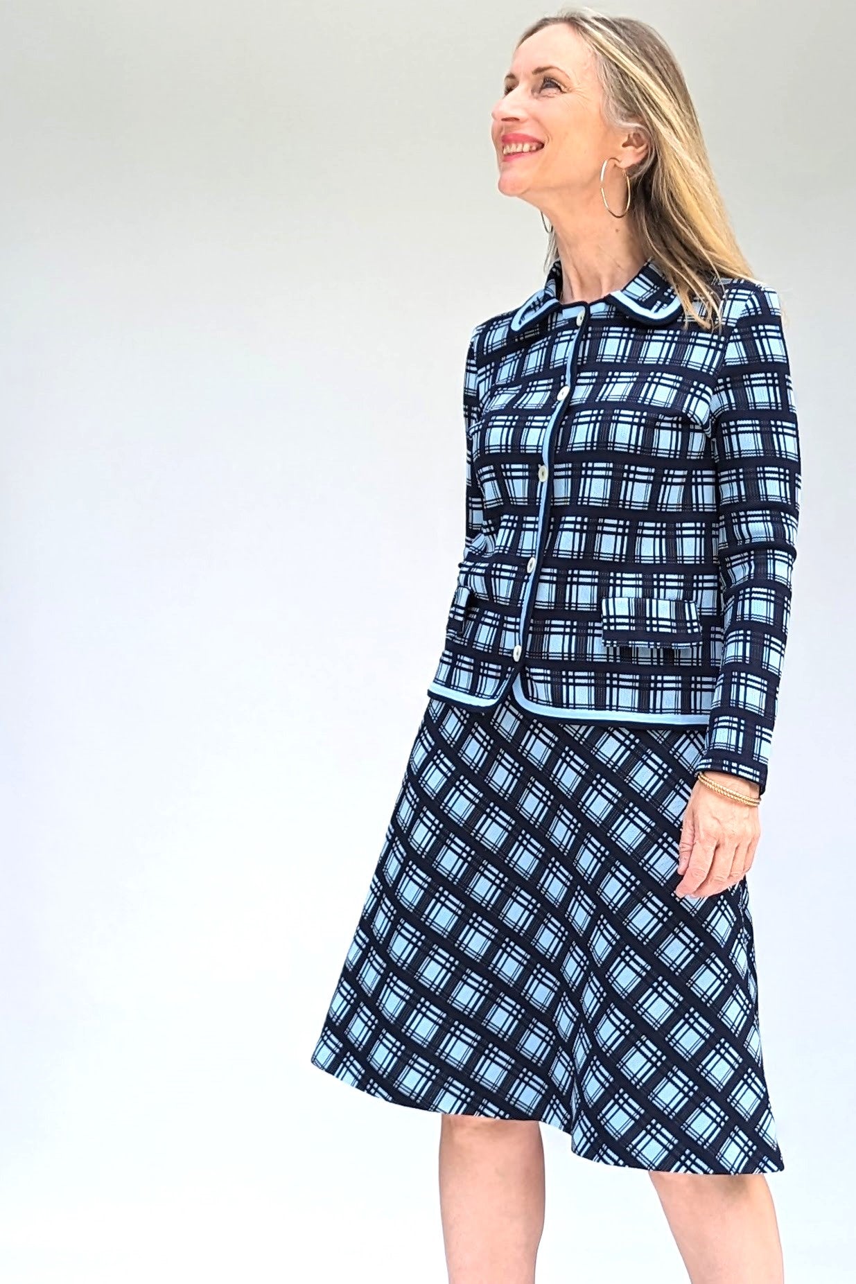 Vintage checked skirt suit