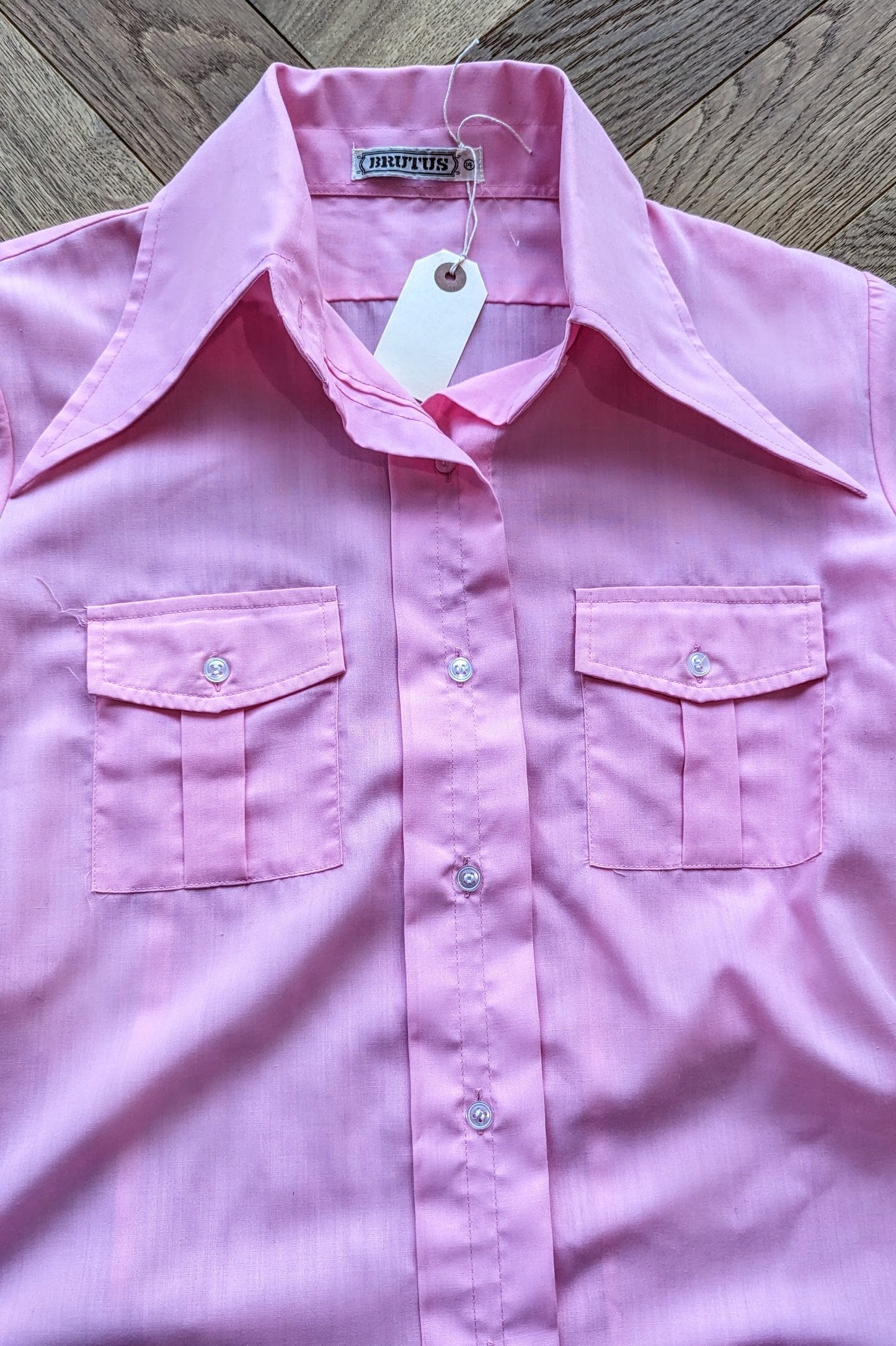 label Brutus of 70s pink dagger collar long sleeve shirt