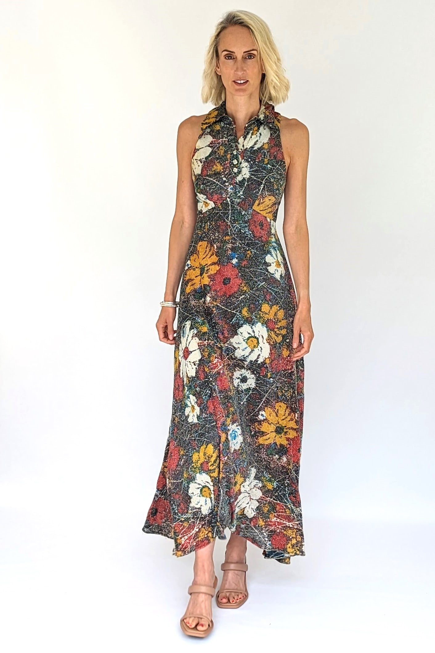 vintage floral maxi dress
