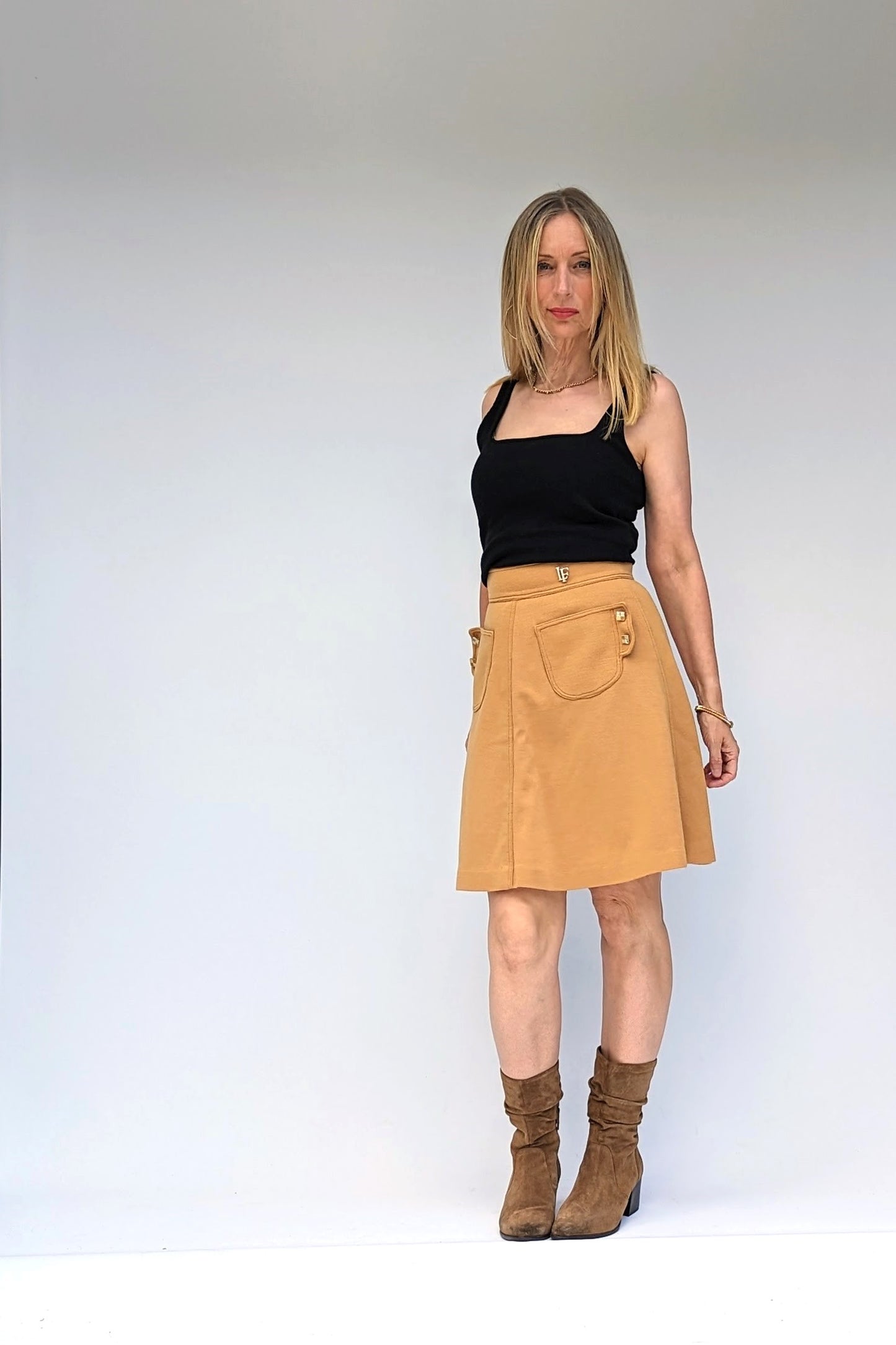 70s wool short skirt