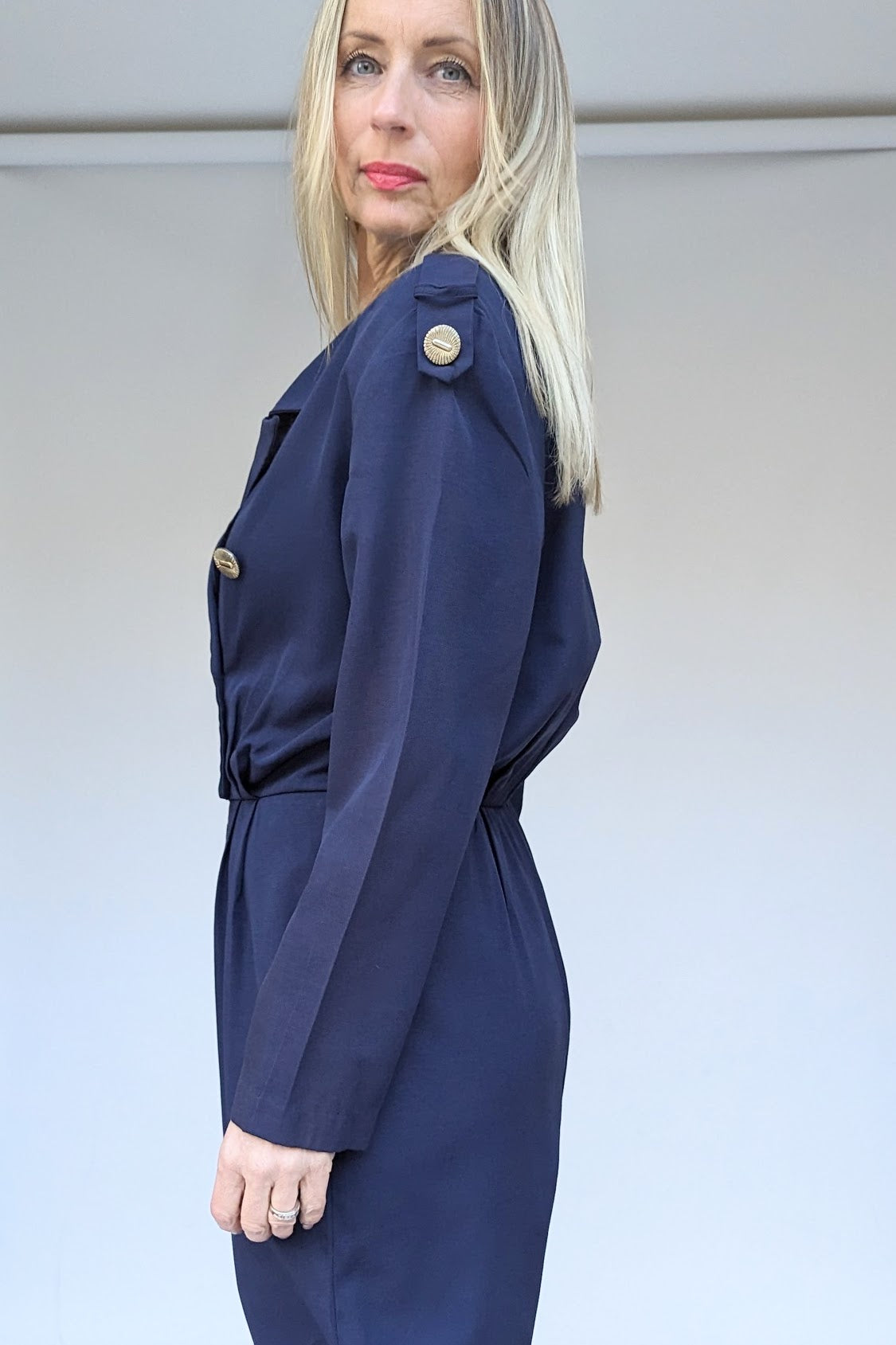 Navy style blue jumpsuit