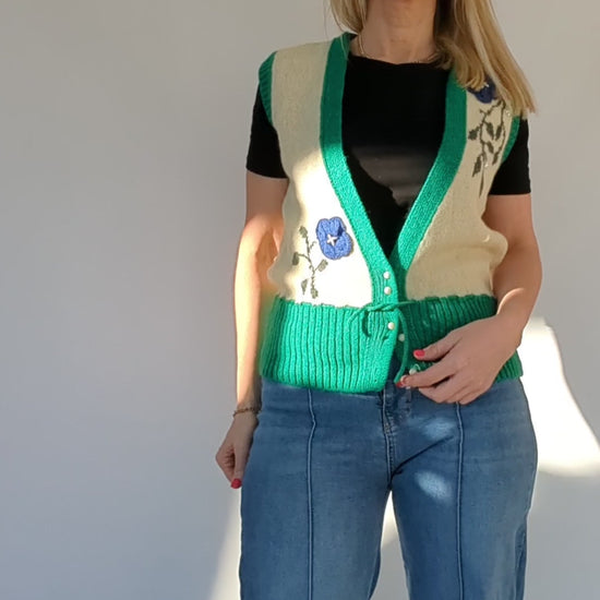 vintage wool boho  waistcoat