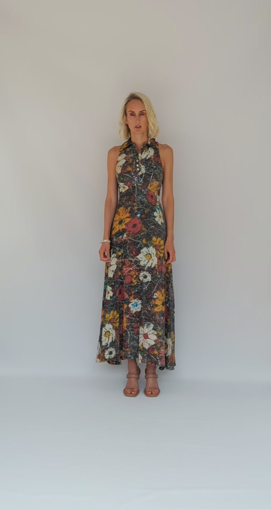 Floral patterned long dress