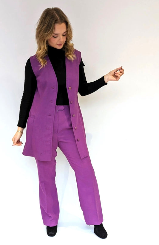 purple trouser waistcoat set