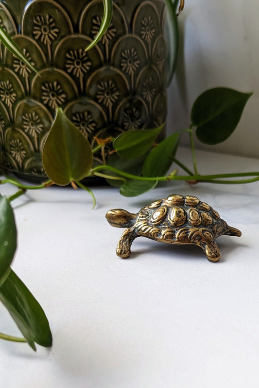 vintage brass tortoise