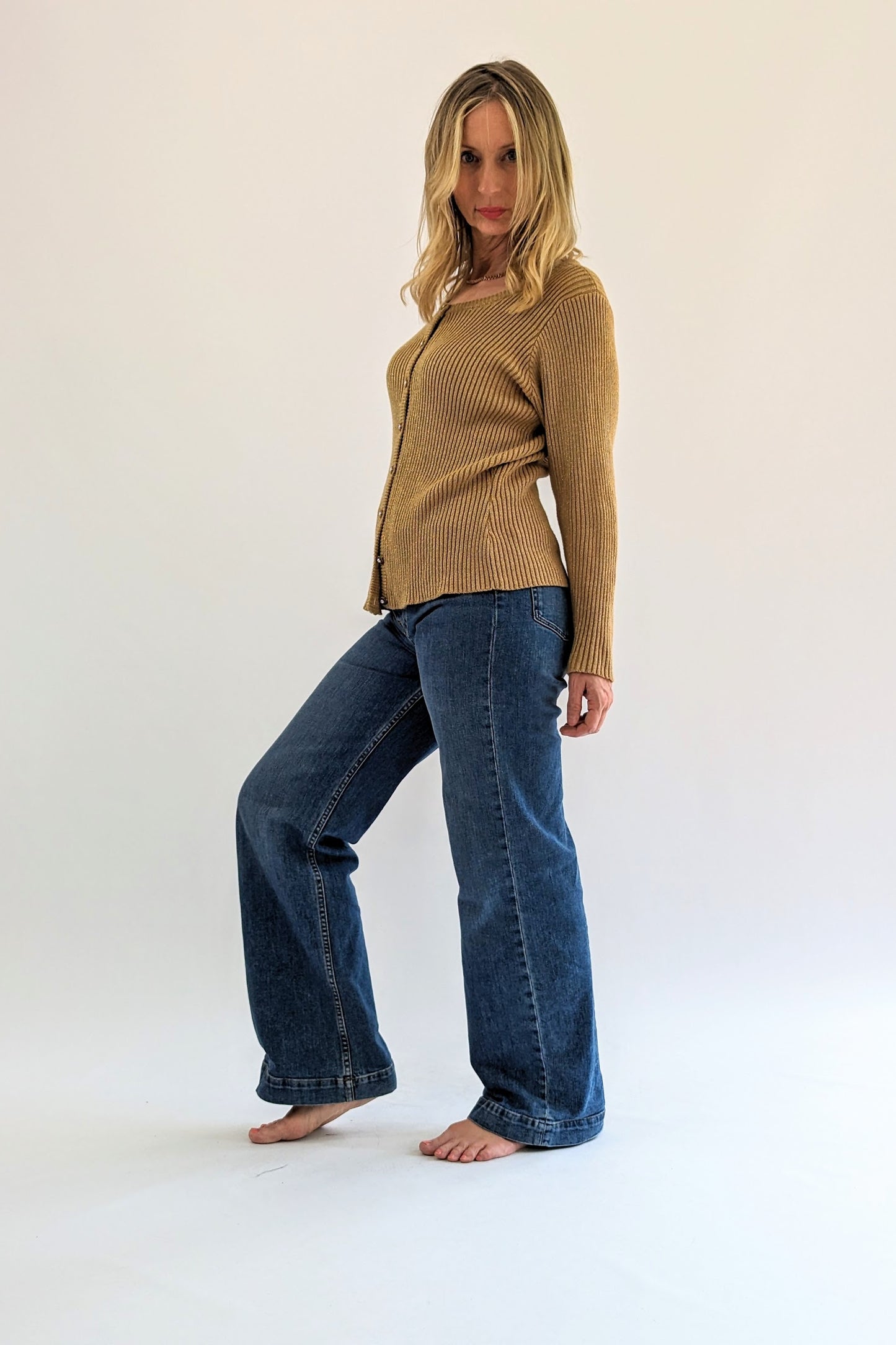 Vintage Laura Ashley Gold Cardigan