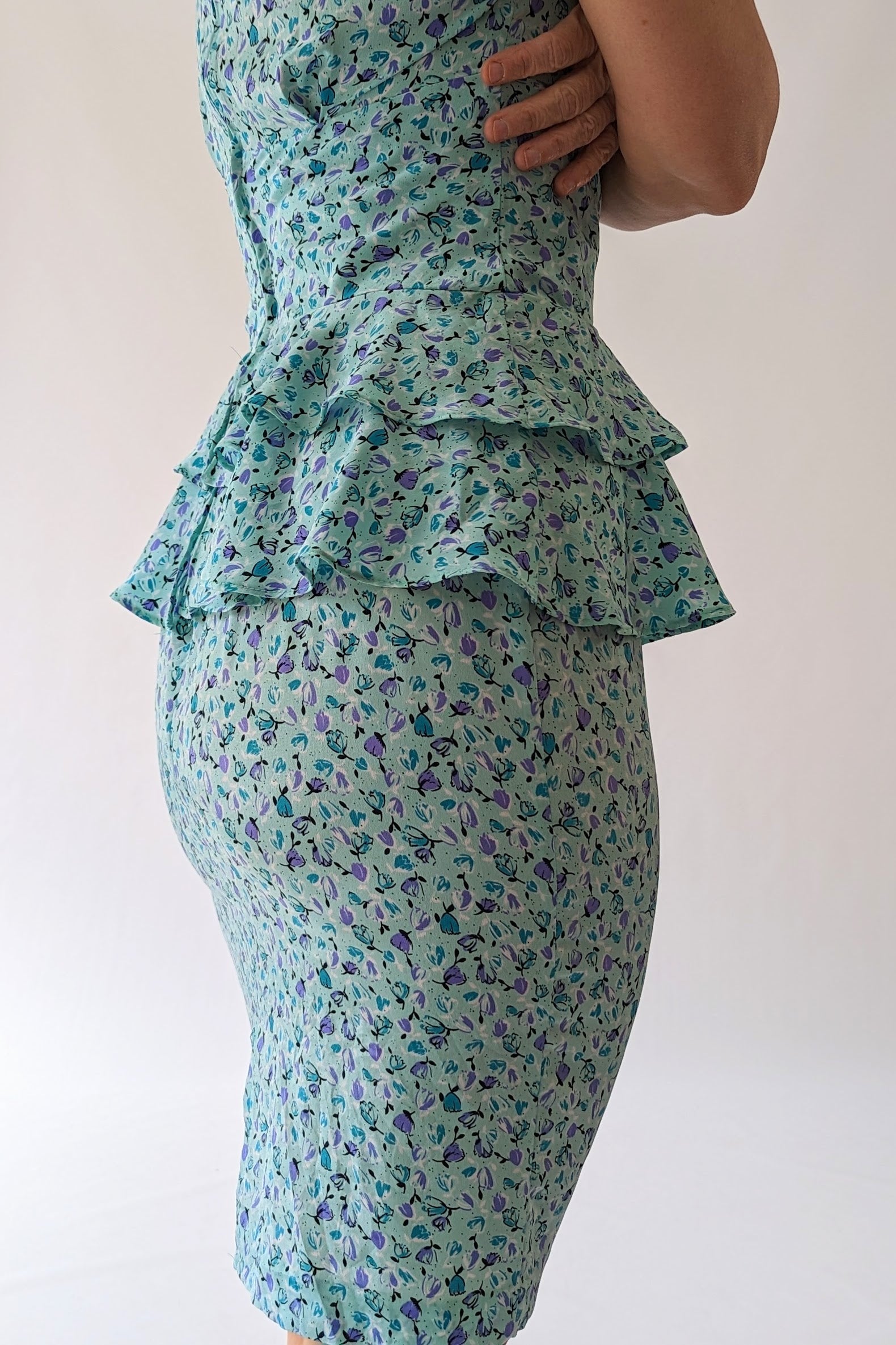 Frilled waist fitted summer dress