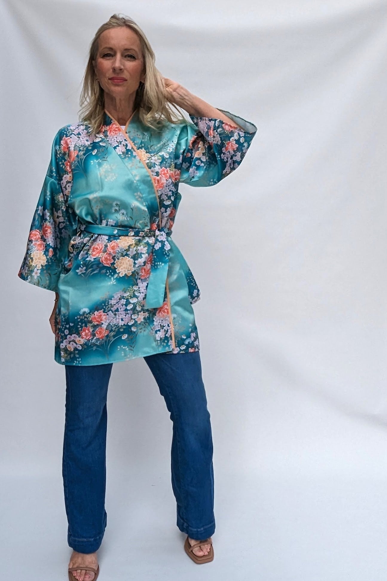 Belted kimono robe