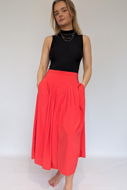 Pierre Cardin Red 80s Skirt