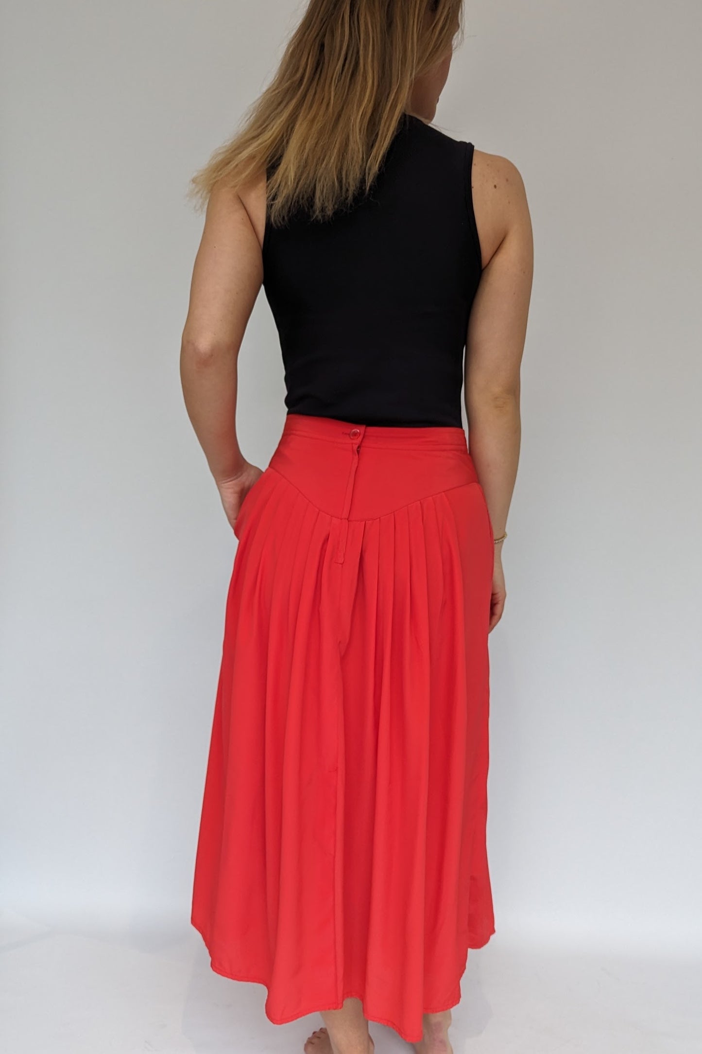 Back of Pierre Cardin Red 80s Skirt