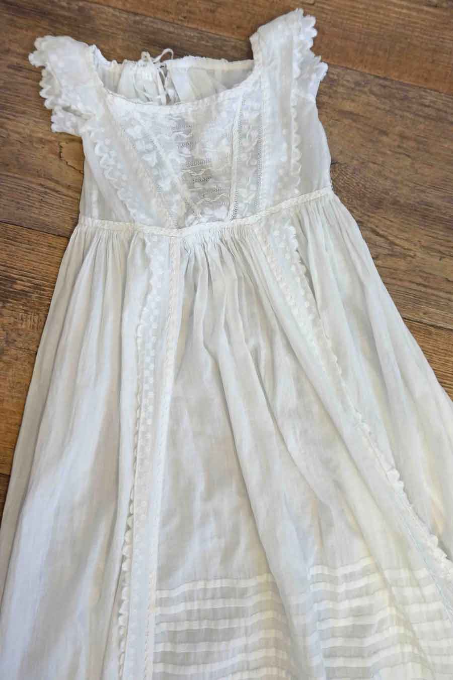 Antique Victorian Broderie Anglaise Christening Gown