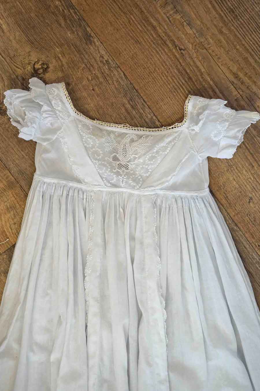 Buy Long Ivory Christening Gown for Baby Girls Lace Baptism Dress with  Bonnet 9M at Amazon.in