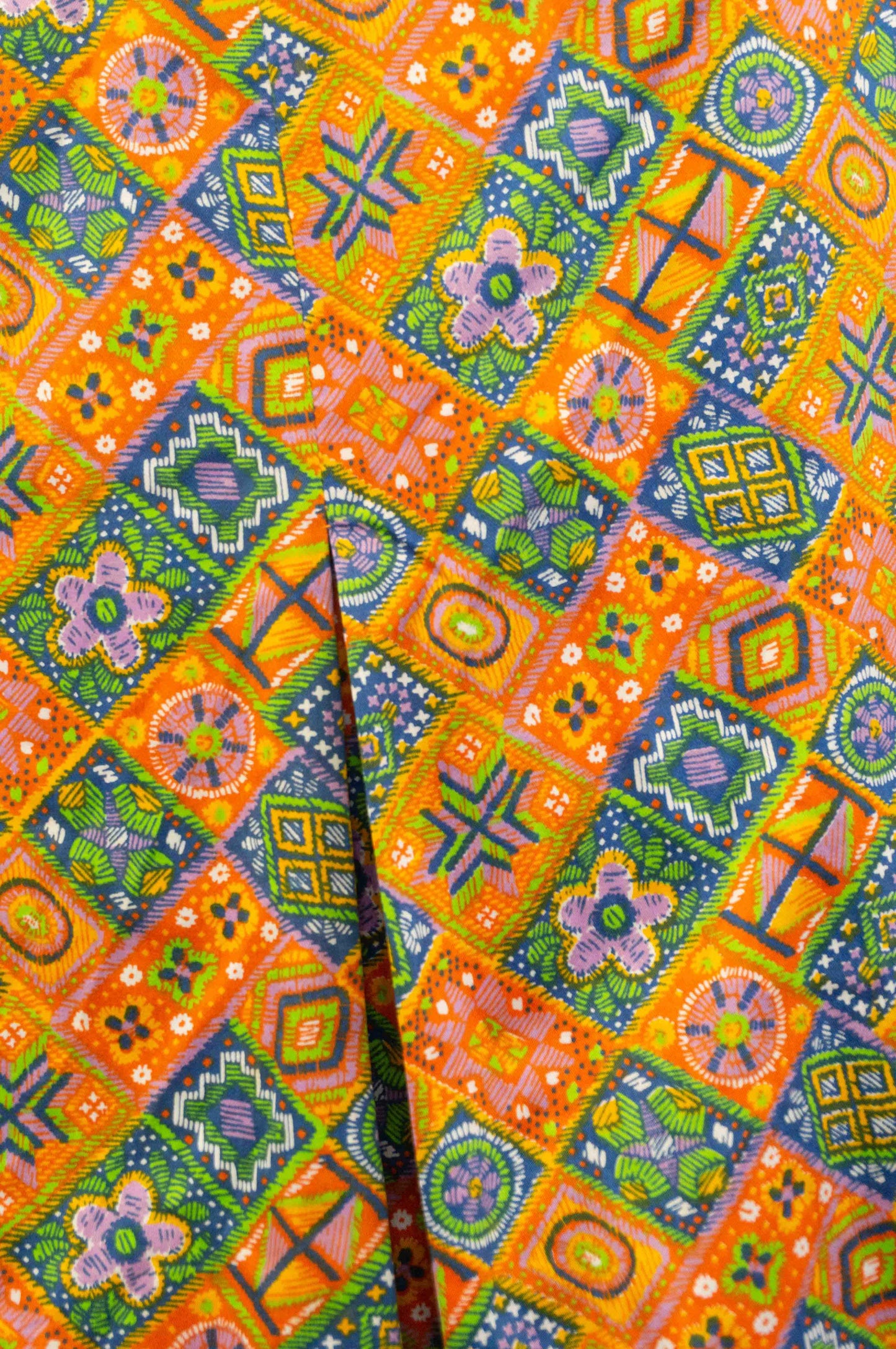 womens orange boho vintage long wrap skirt