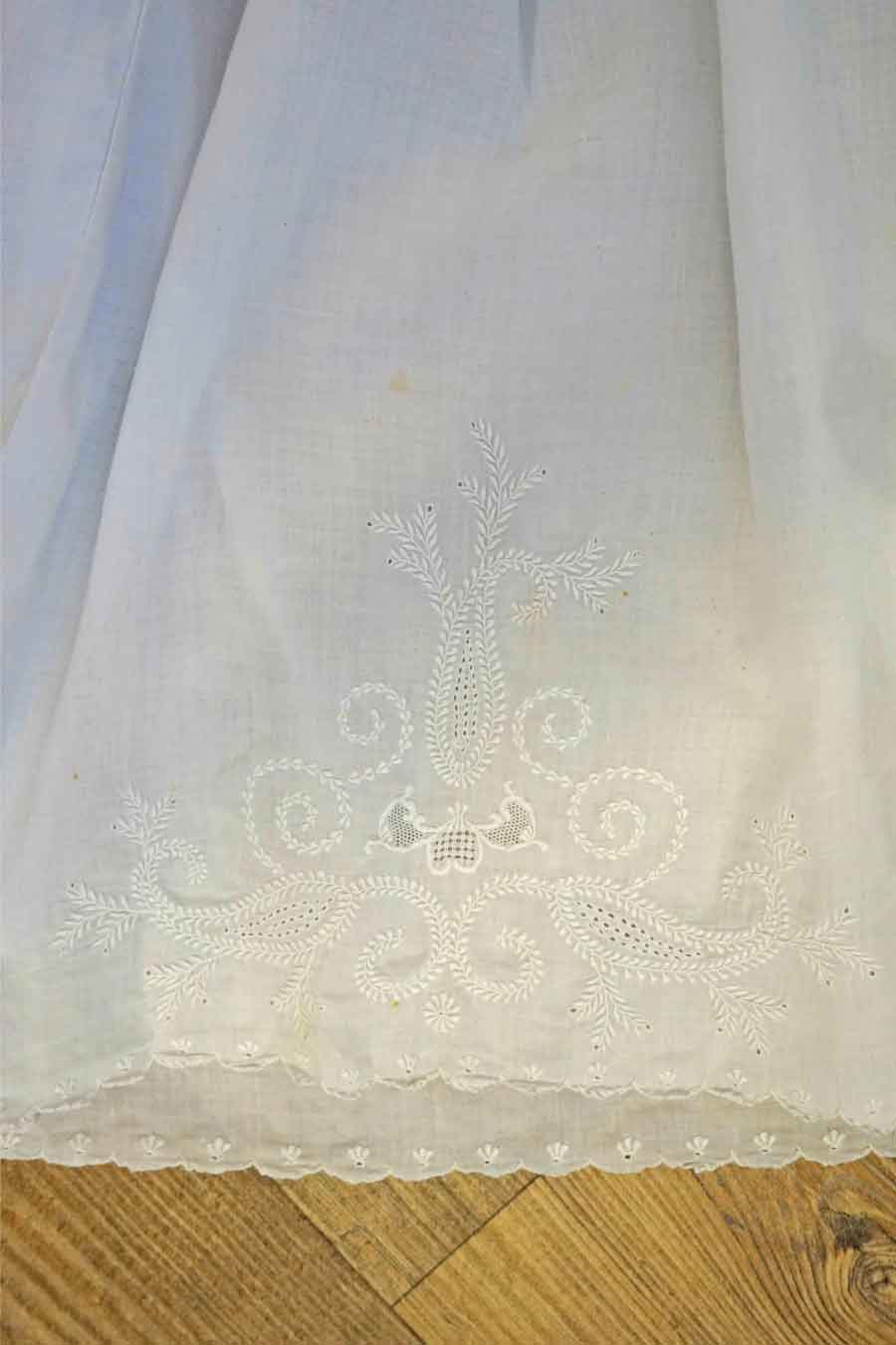 rare Victorian Whitework Embroidered Christening Gown