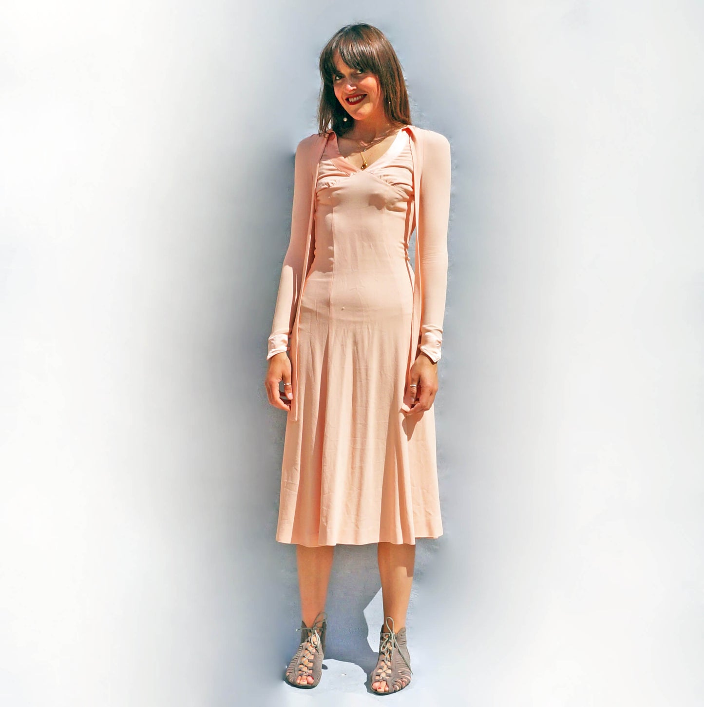 Vintage Ossie Clark Open Back Pink Dress - Ada's Attic Vintage - 5
