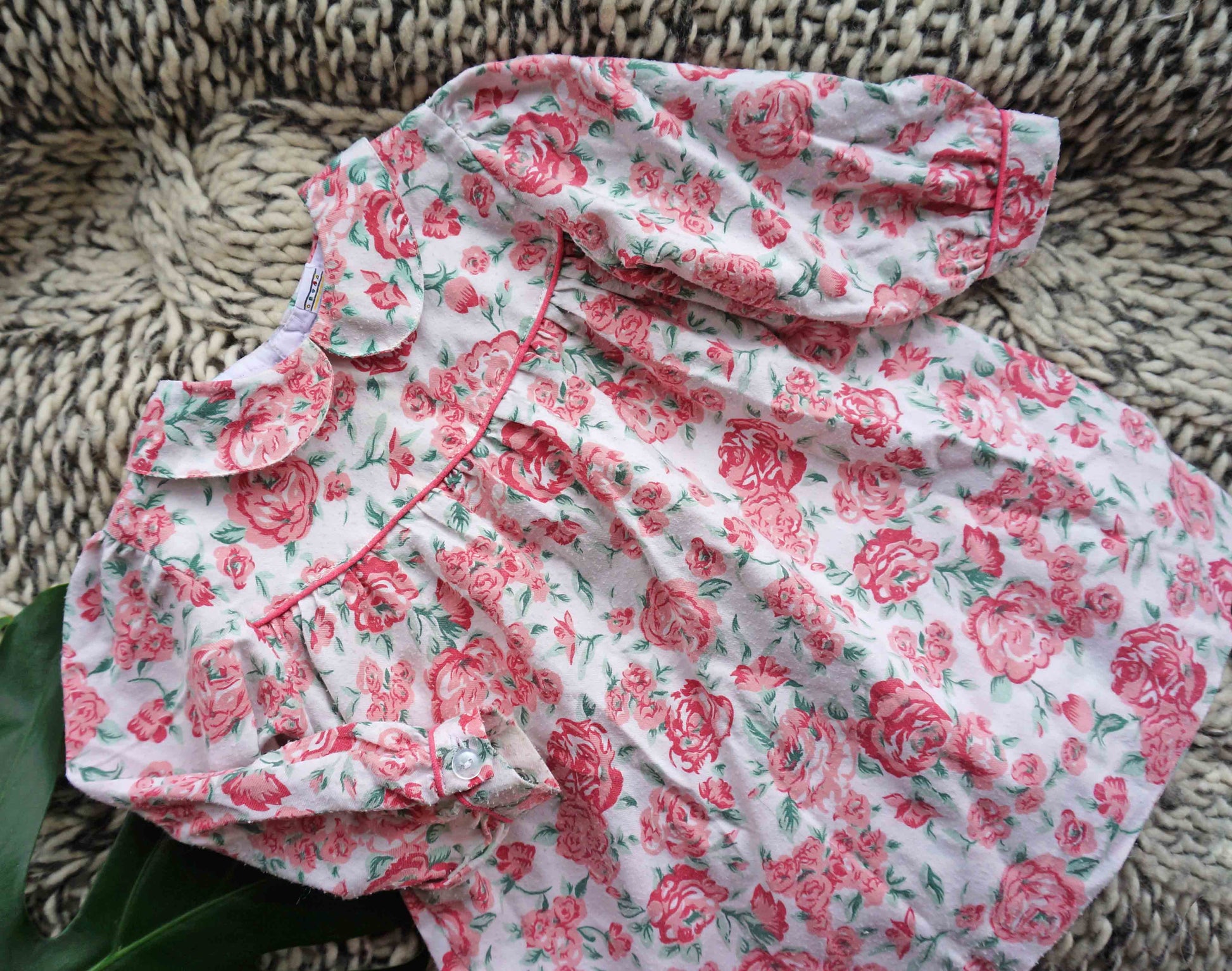 Vintage Baby Girls Pink Floral Easter Dress - Vintage kids clothes - ada's attic vintage