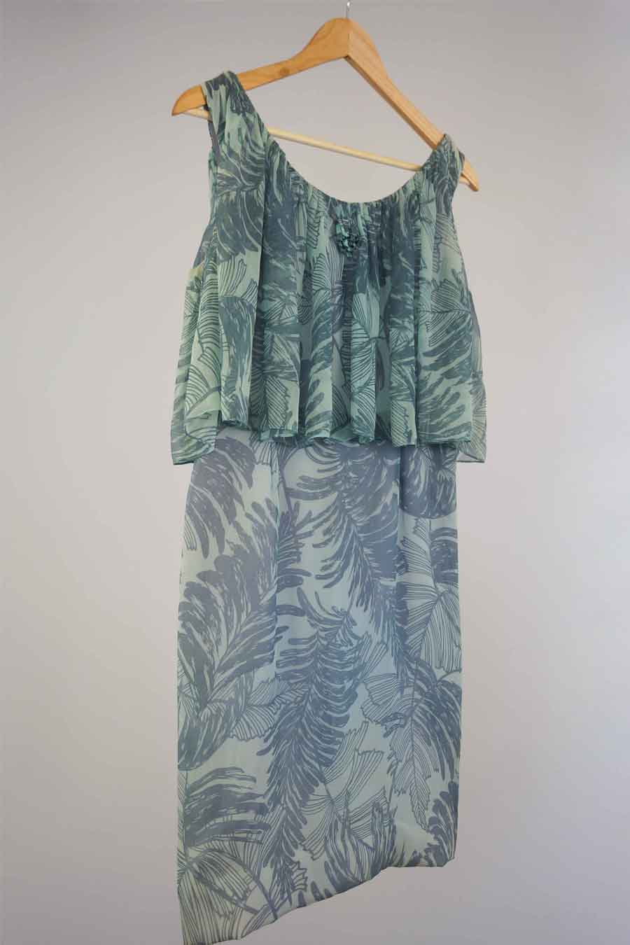 Tropical Blue Silk Vintage 1960s Mod Harrods Dress