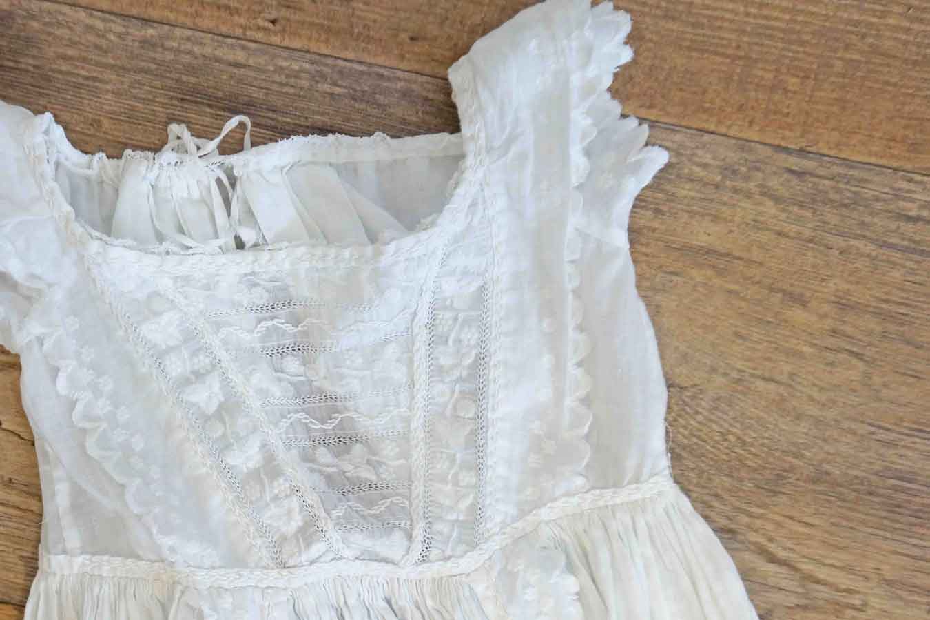 floral embroidered antique victorian christening gown
