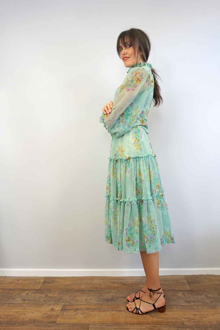vintage 1970s boho wedding guest skirt co-ord