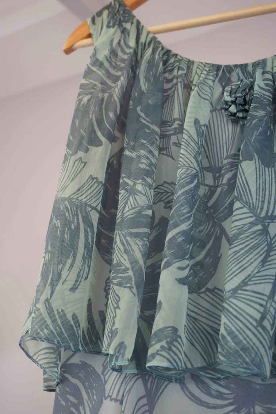 vintage tropical print silk harrods dress