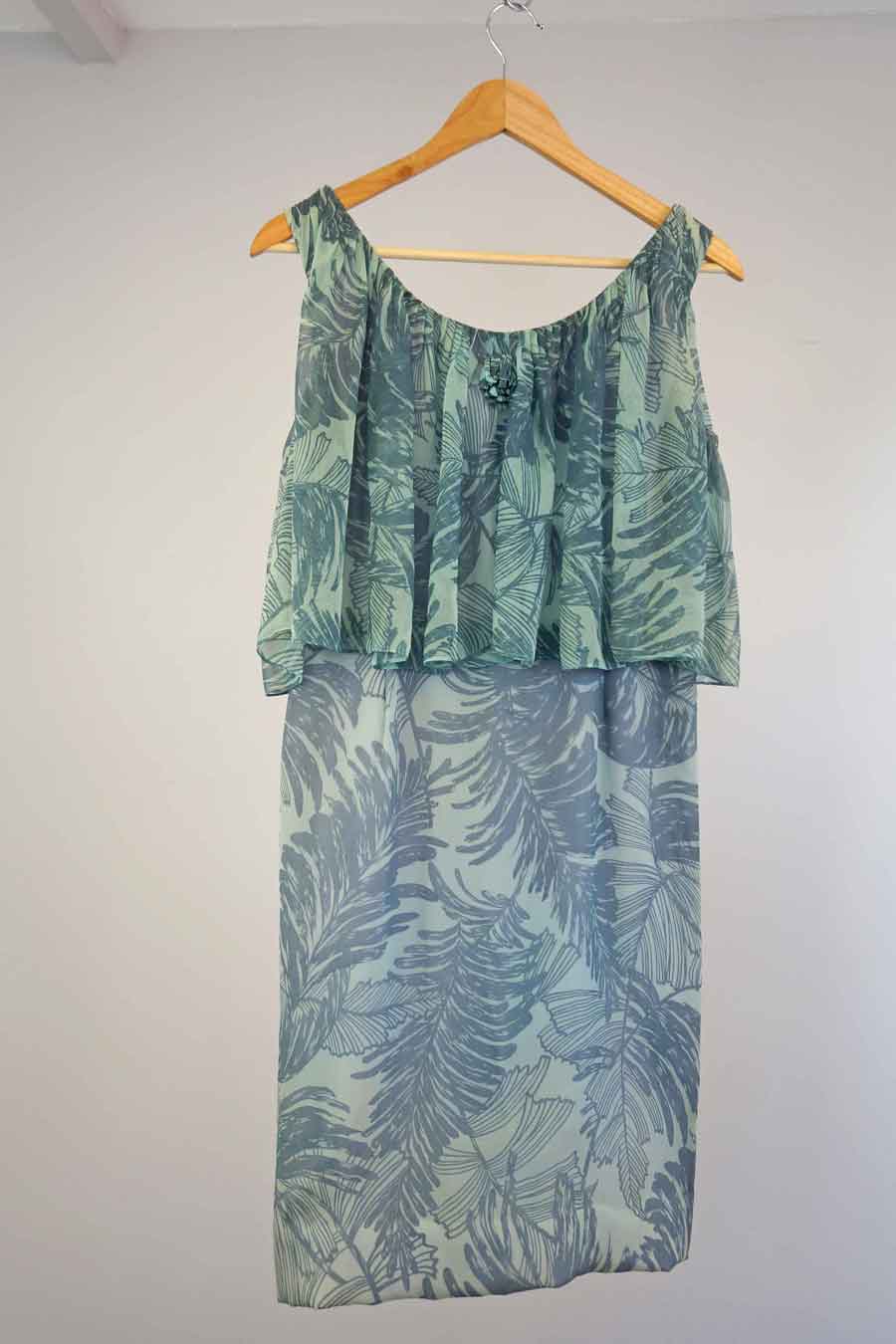 vintage blue silk harrods boho summer dress