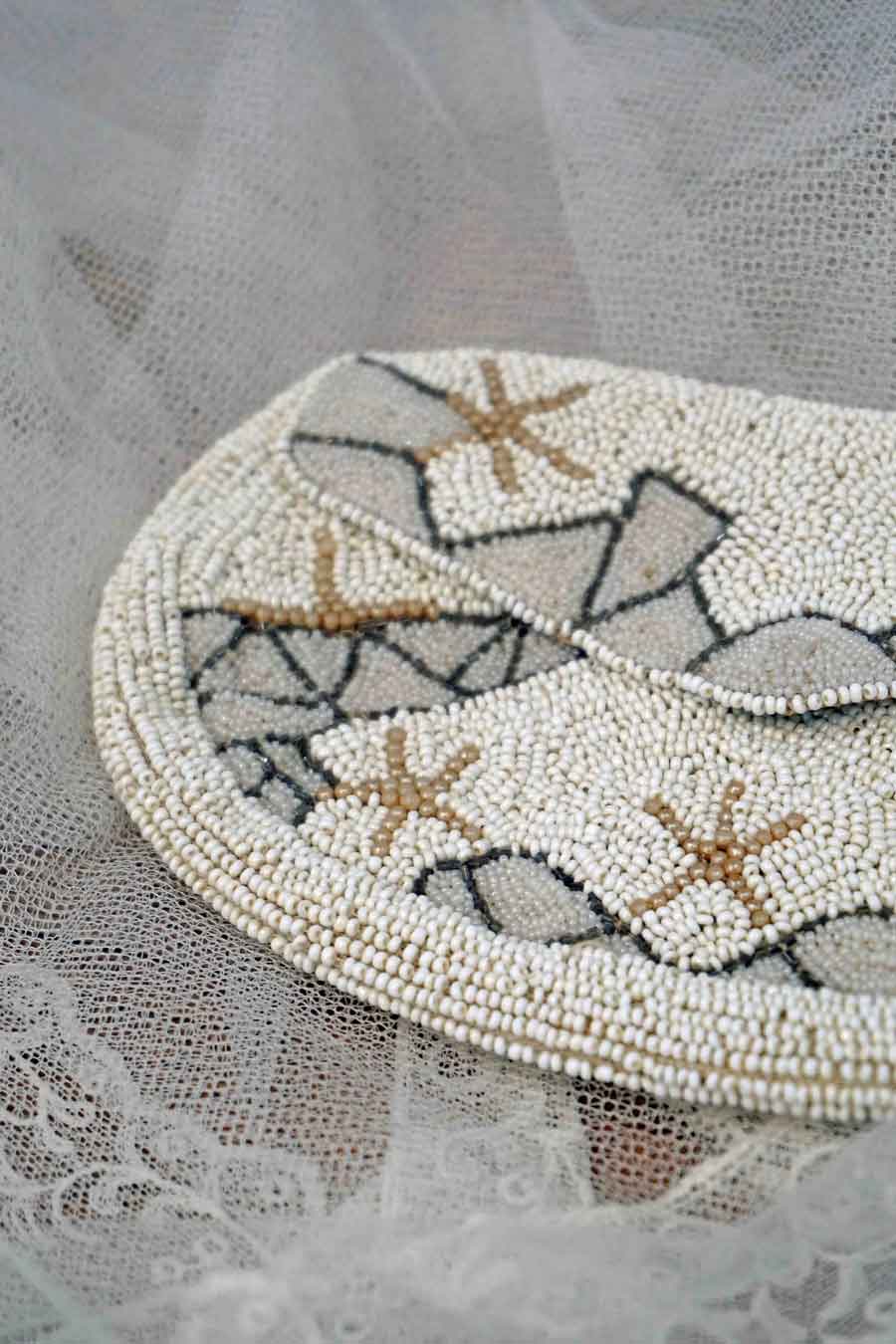 Vintage 1930s Art Deco Glass Beaded Bridal Bag