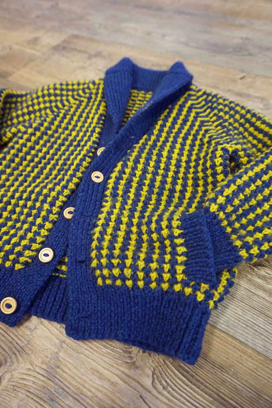 vintage boys hand knit cardigan sweater
