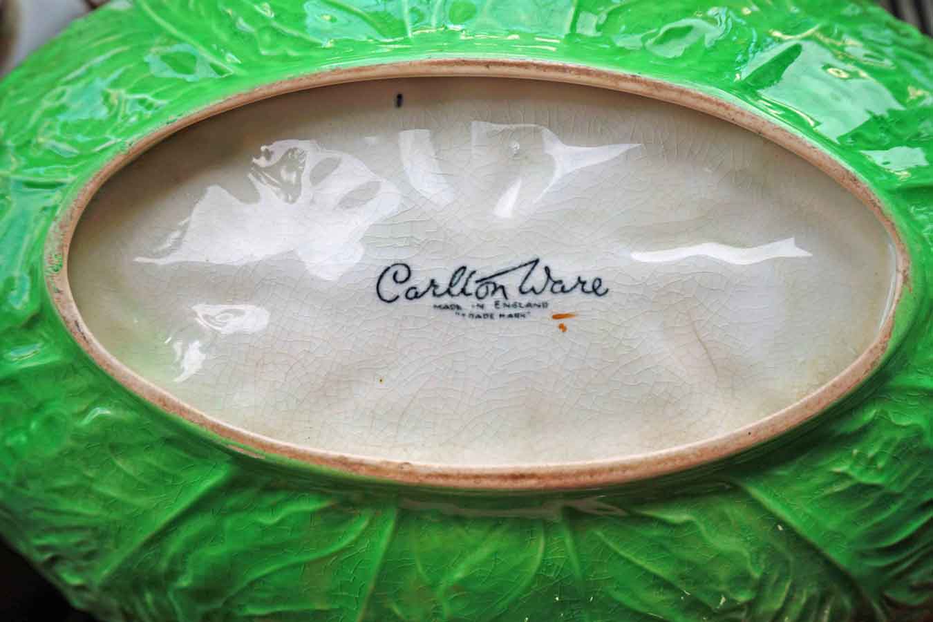 Vintage Carlton Ware Lettuce Serving Bowl - 1950's kitsch eco kitchen ware - ada's attic vintage